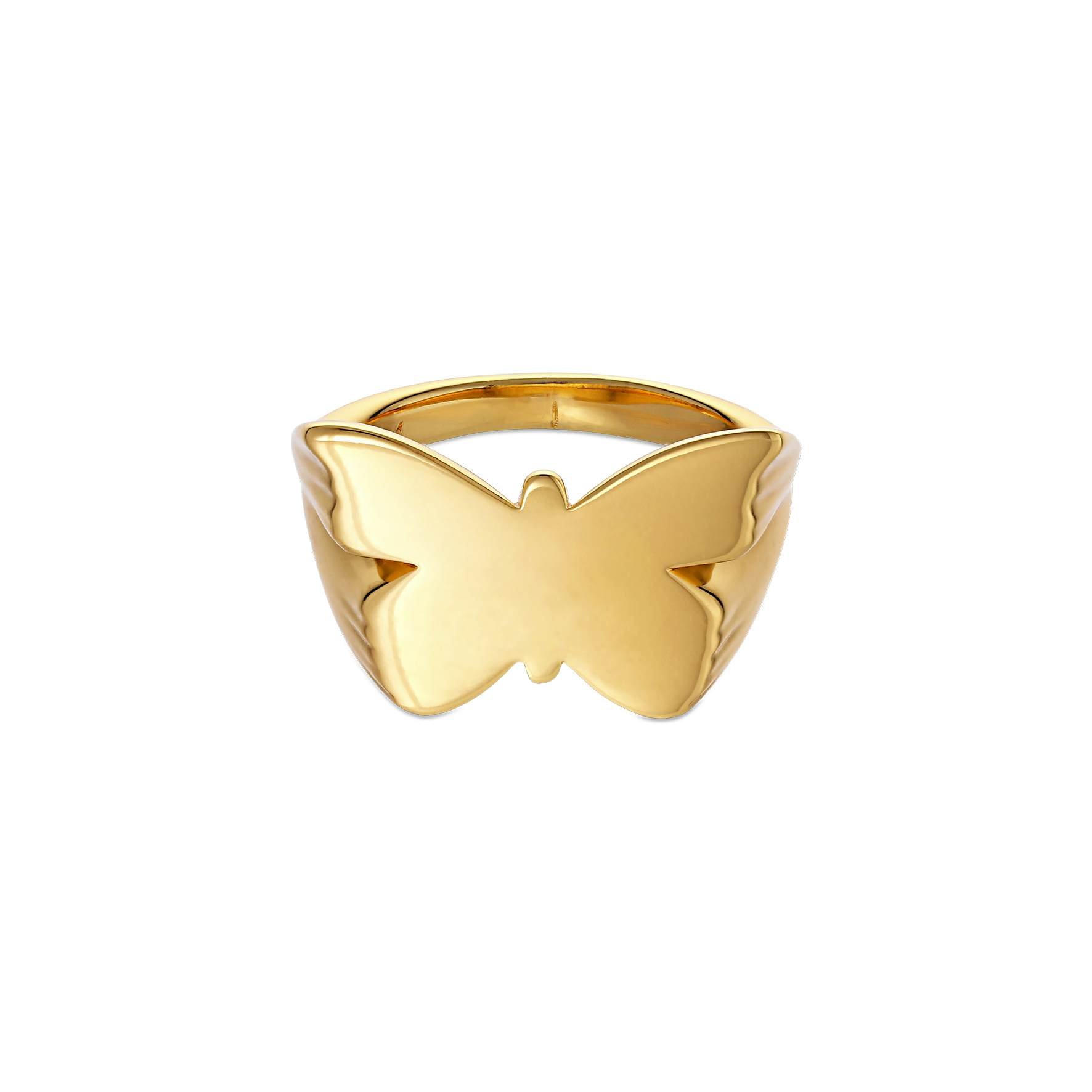 Butterfly Signet Ring from Jane Kønig in Goldplated-Silver Sterling 925