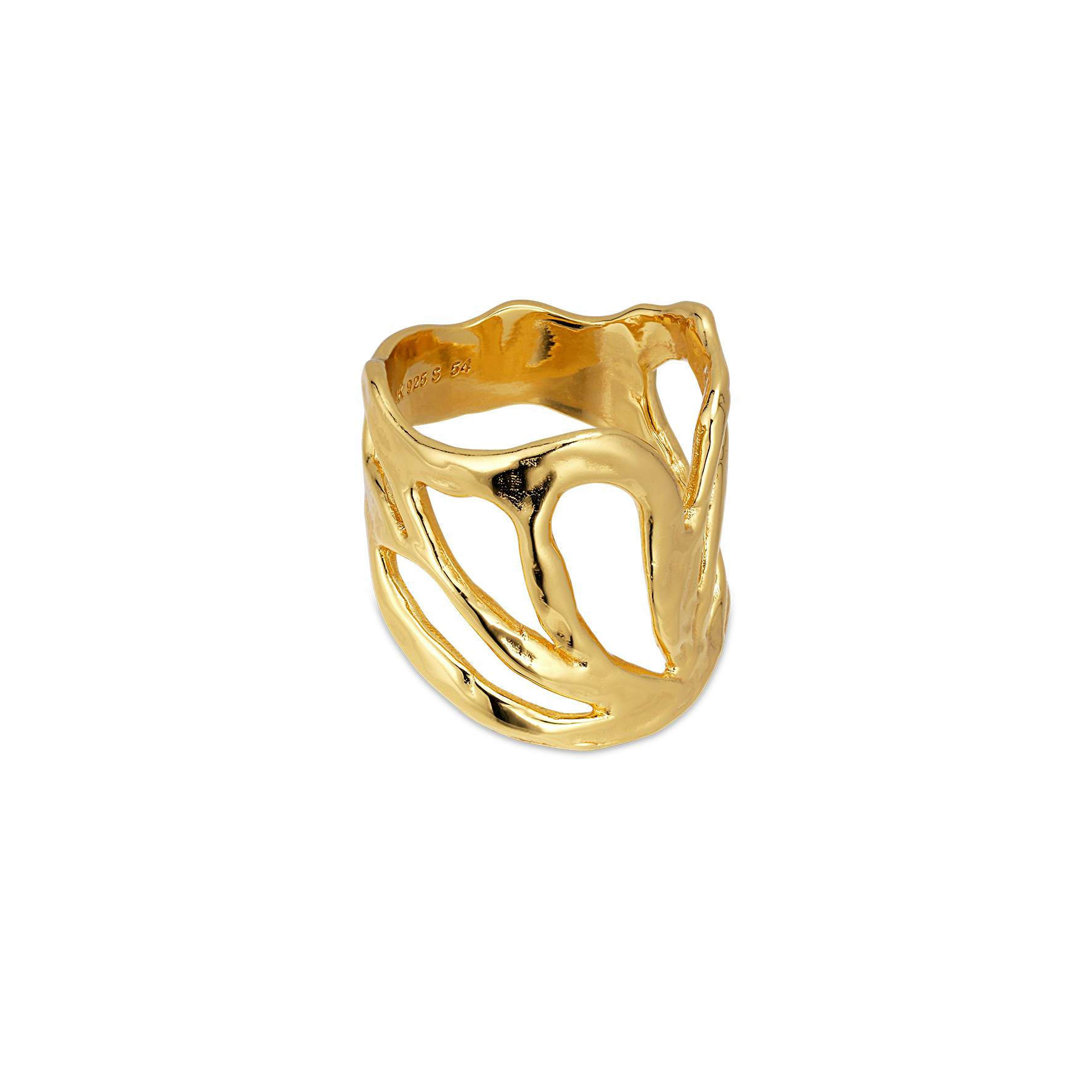 Big Butterfly Ring from Jane Kønig in Goldplated-Silver Sterling 925