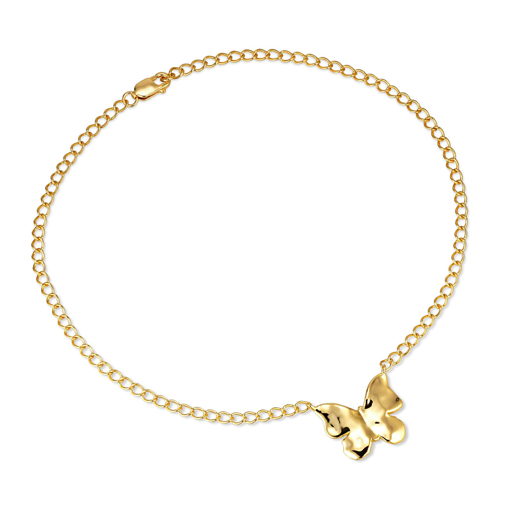 Butterfly Anklet Chain from Jane Kønig in Goldplated-Silver Sterling 925