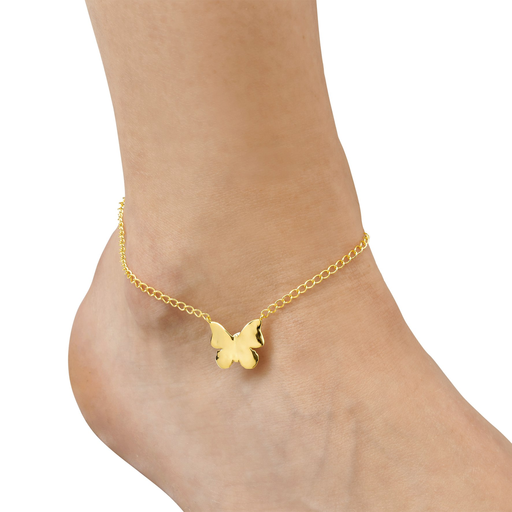 Butterfly Anklet Chain van Jane Kønig in Zilver Sterling 925