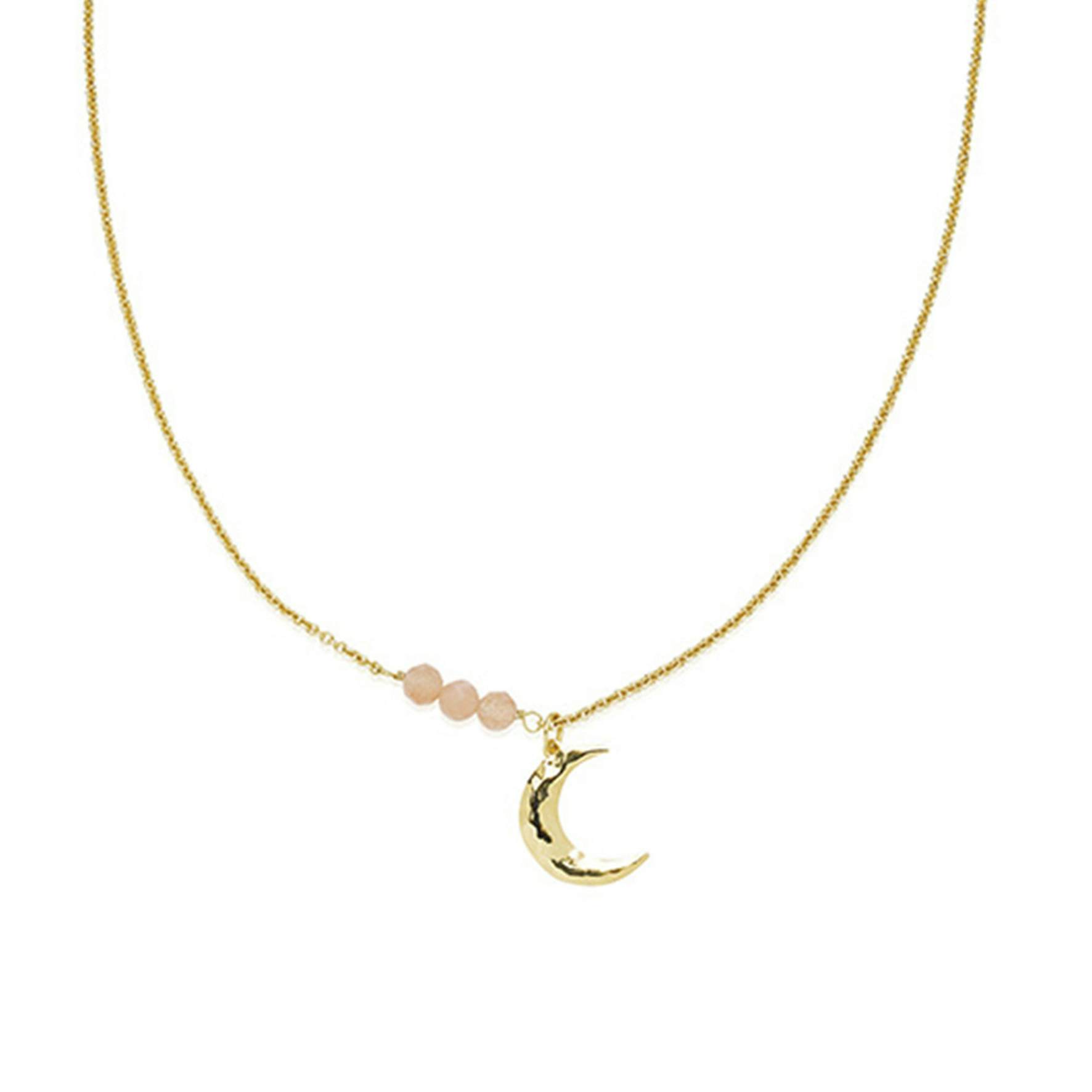 Mie Moltke Necklace With Moon And Pearls fra Izabel Camille i Forgylt-Sølv Sterling 925