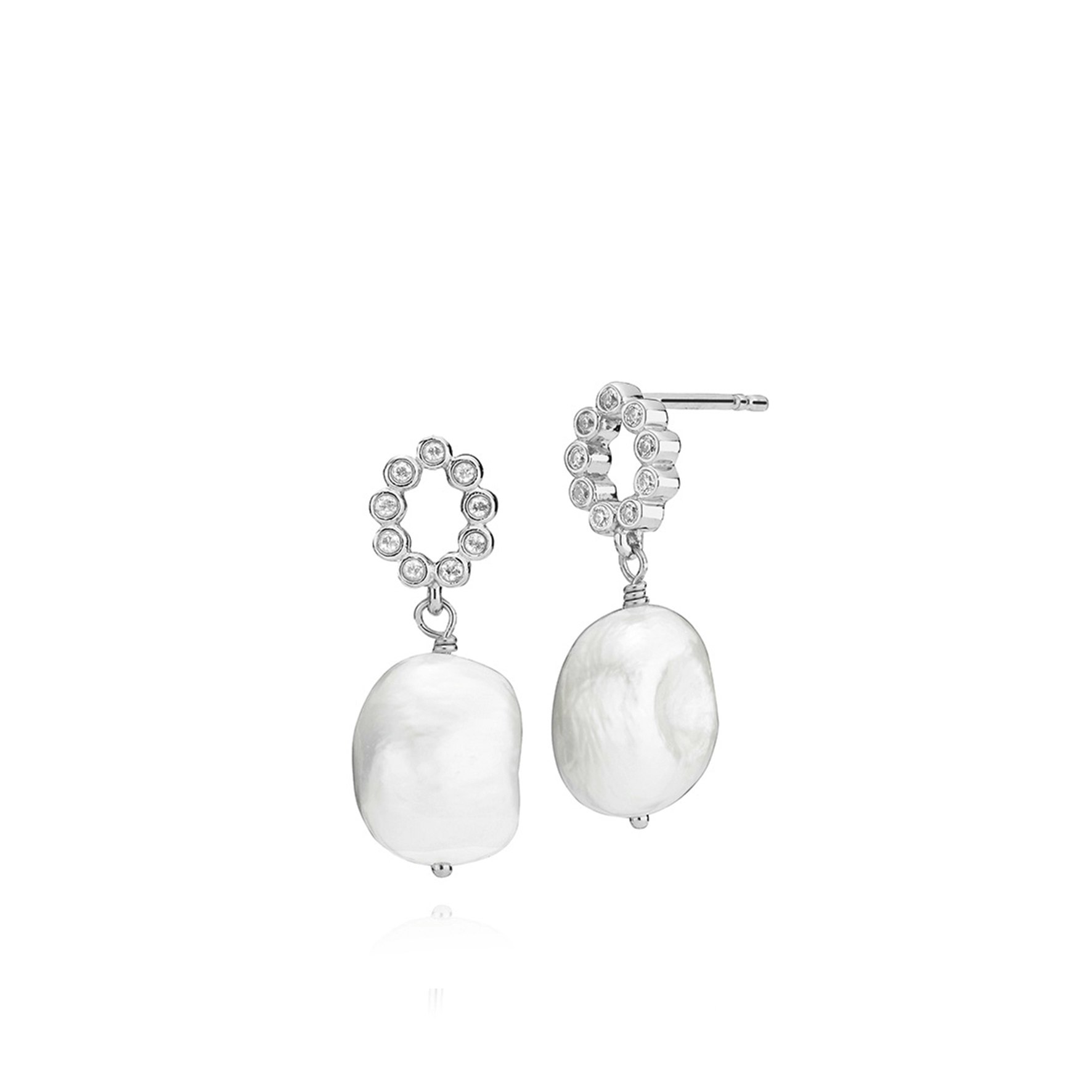 Leonora Earrings With Freshwater Pearls from Izabel Camille in Silver Sterling 925