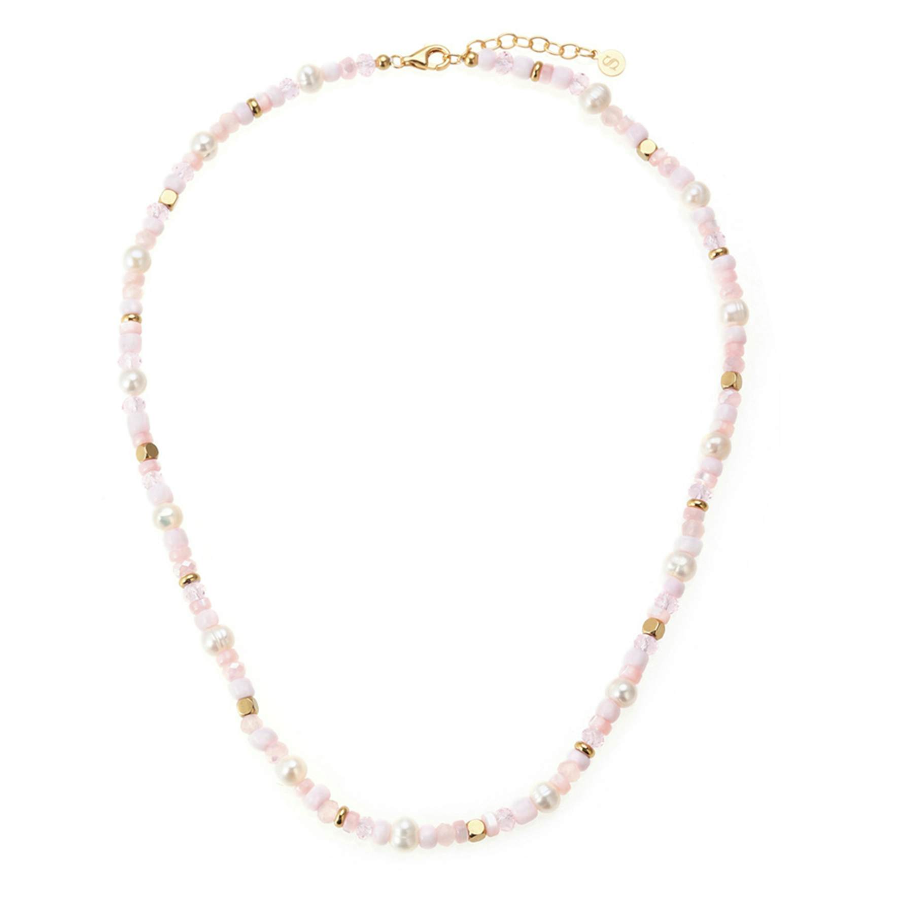 Kora Pearl Necklace Light Pink fra Sistie i Forgylt-Sølv Sterling 925