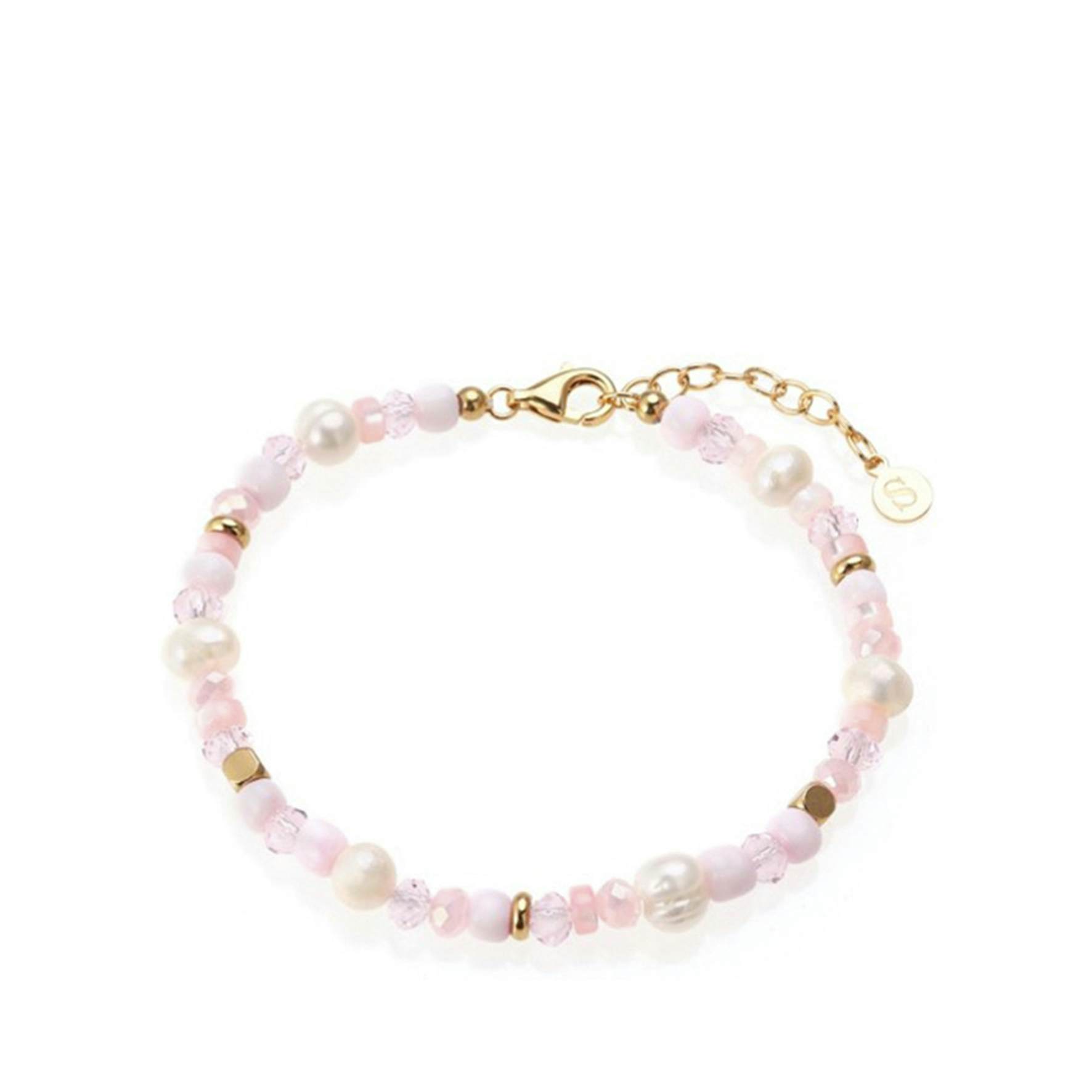Kora Pearl Bracelet Light Pink von Sistie in Vergoldet-Silber Sterling 925
