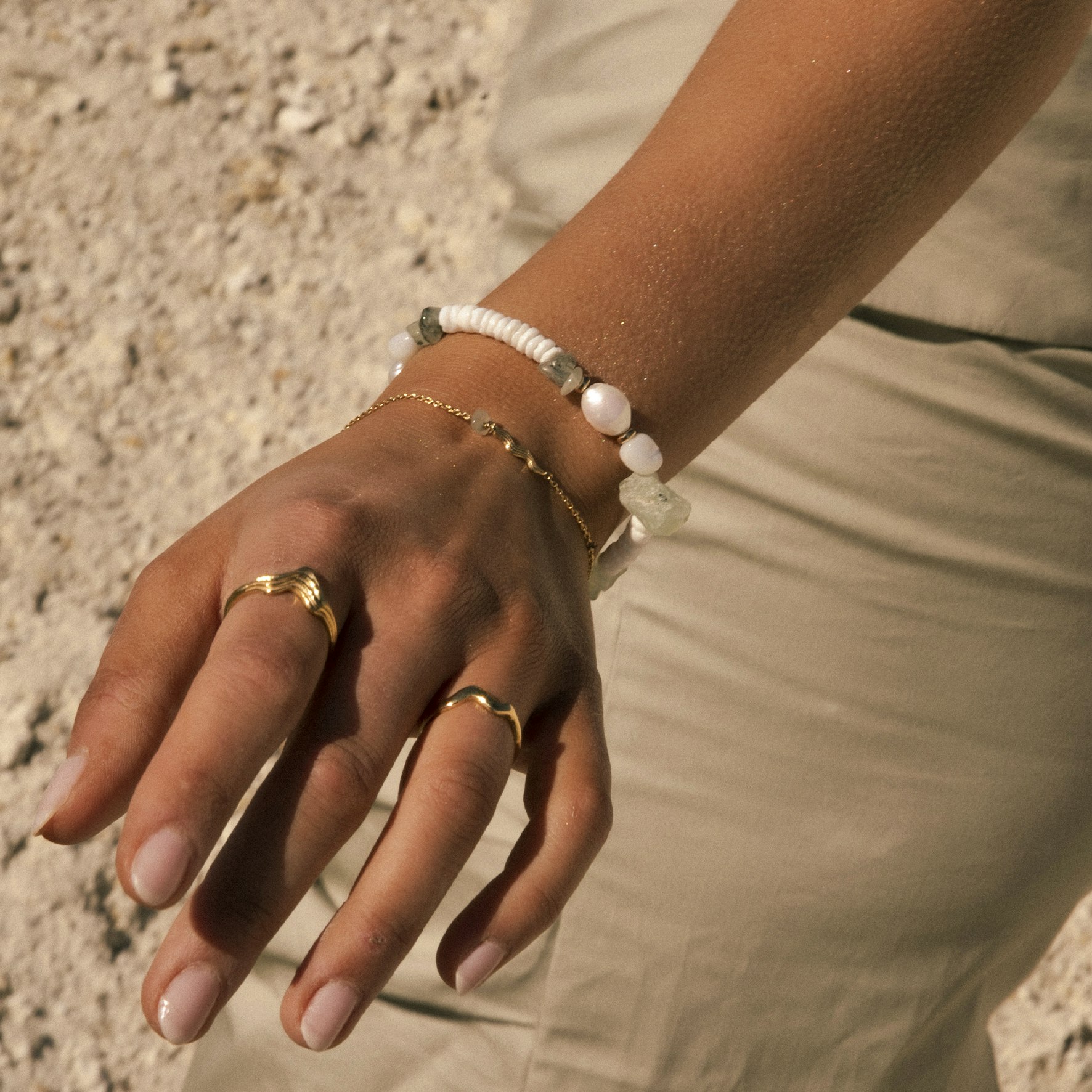 Silke x Sistie Pearl Bracelet von Sistie in Vergoldet-Silber Sterling 925