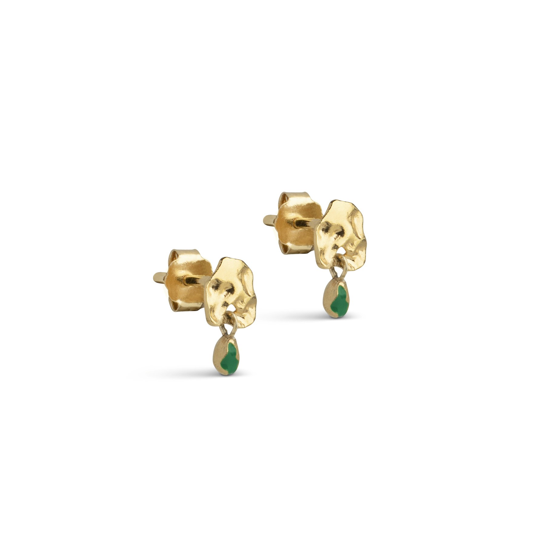 Mio Studs Grass Green från Enamel Copenhagen i Förgyllt-Silver Sterling 925