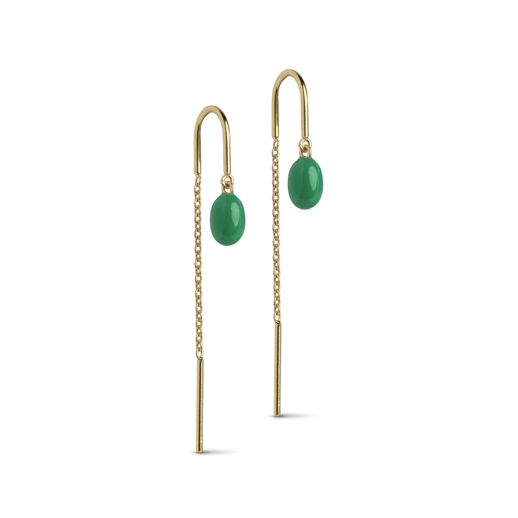 Eleanor Earrings Grass Green fra Enamel Copenhagen i Forgylt-Sølv Sterling 925