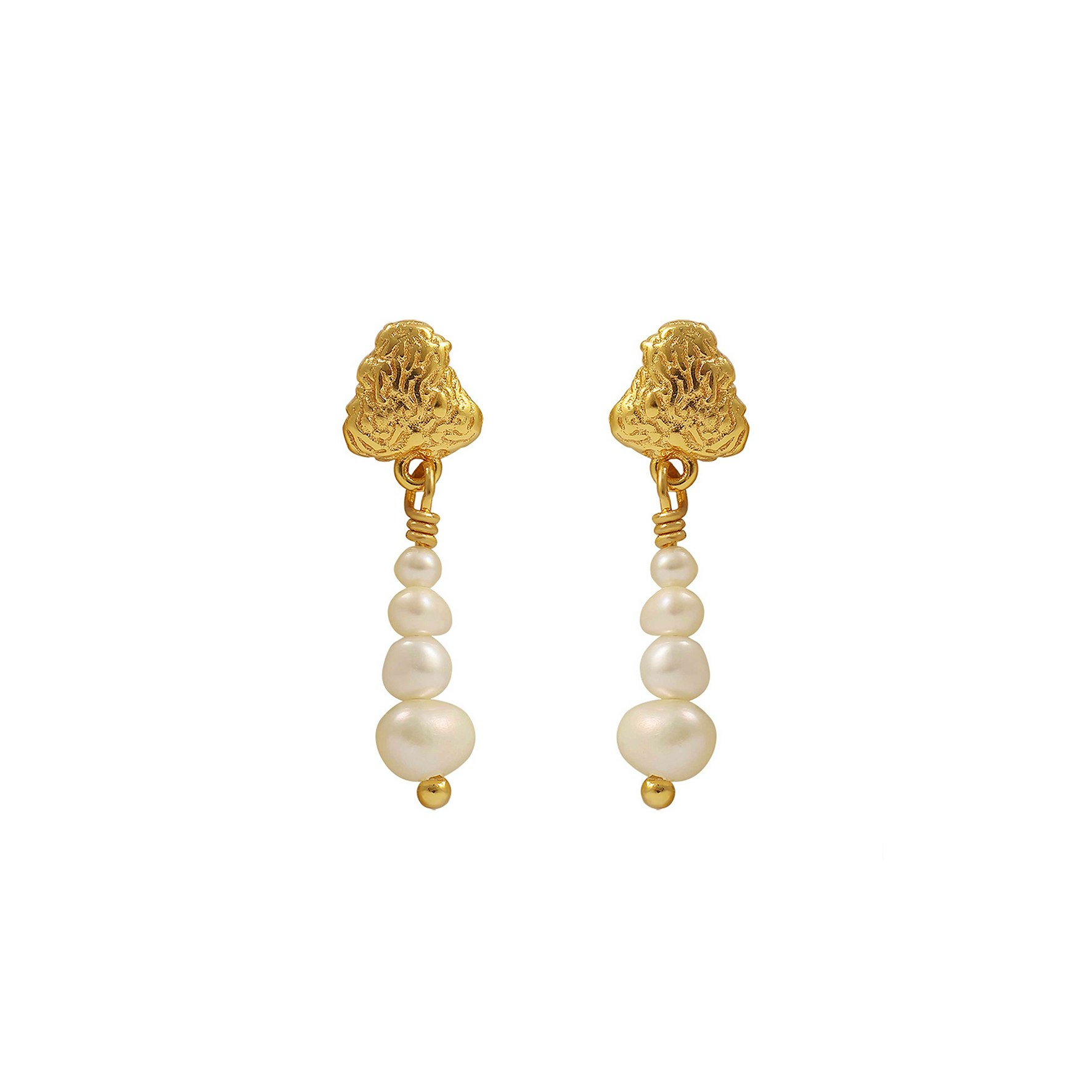 Coralie White Earrings fra Hultquist Copenhagen i Forgylt-Sølv Sterling 925