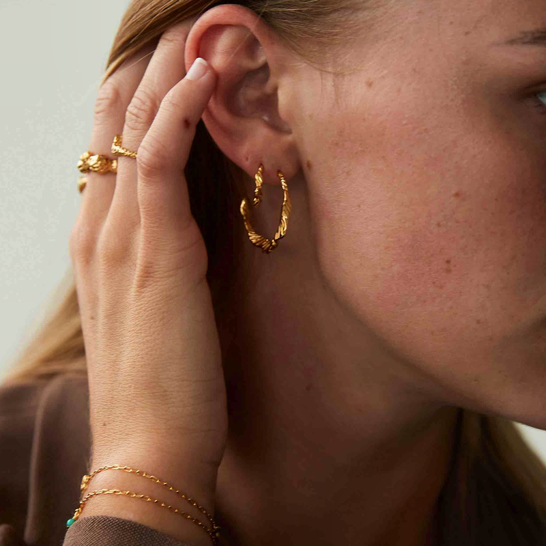 Lorelei Grande Hoops fra Hultquist Copenhagen i Forgylt-Sølv Sterling 925