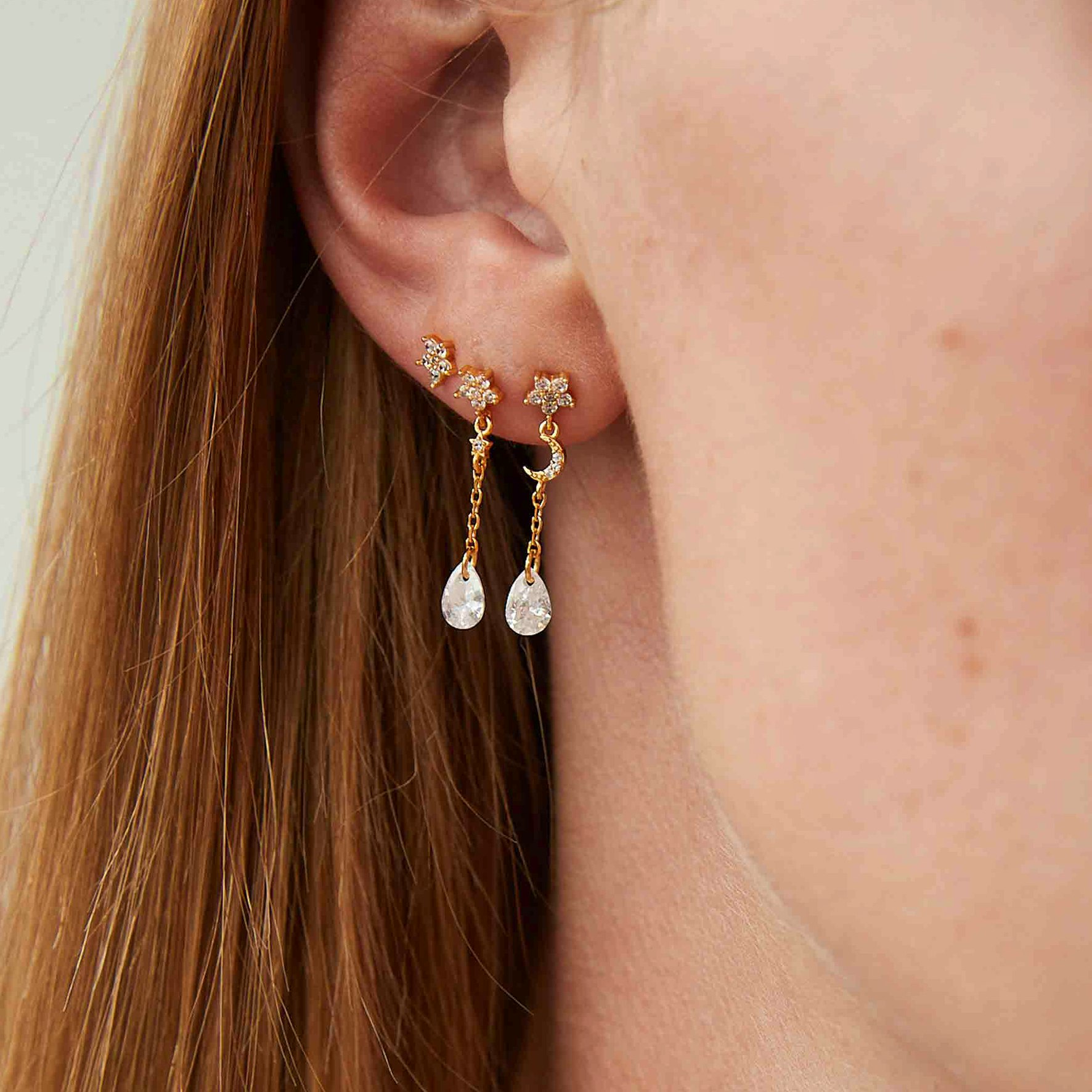 Stella Petite Studs von Hultquist Copenhagen in Vergoldet-Silber Sterling 925