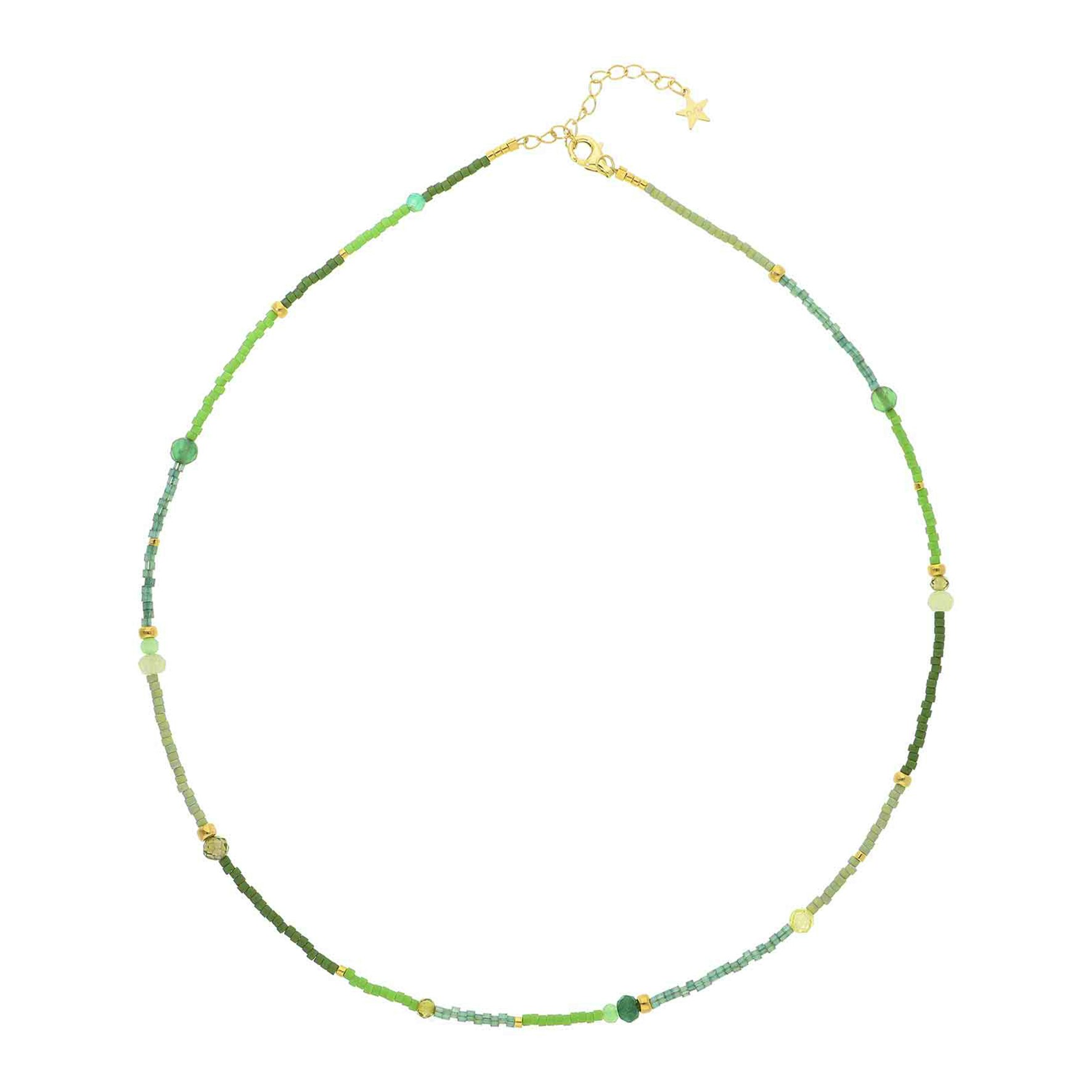 Ulrikke Necklace Green fra Nuni Copenhagen i Forgyldt-Sølv Sterling 925