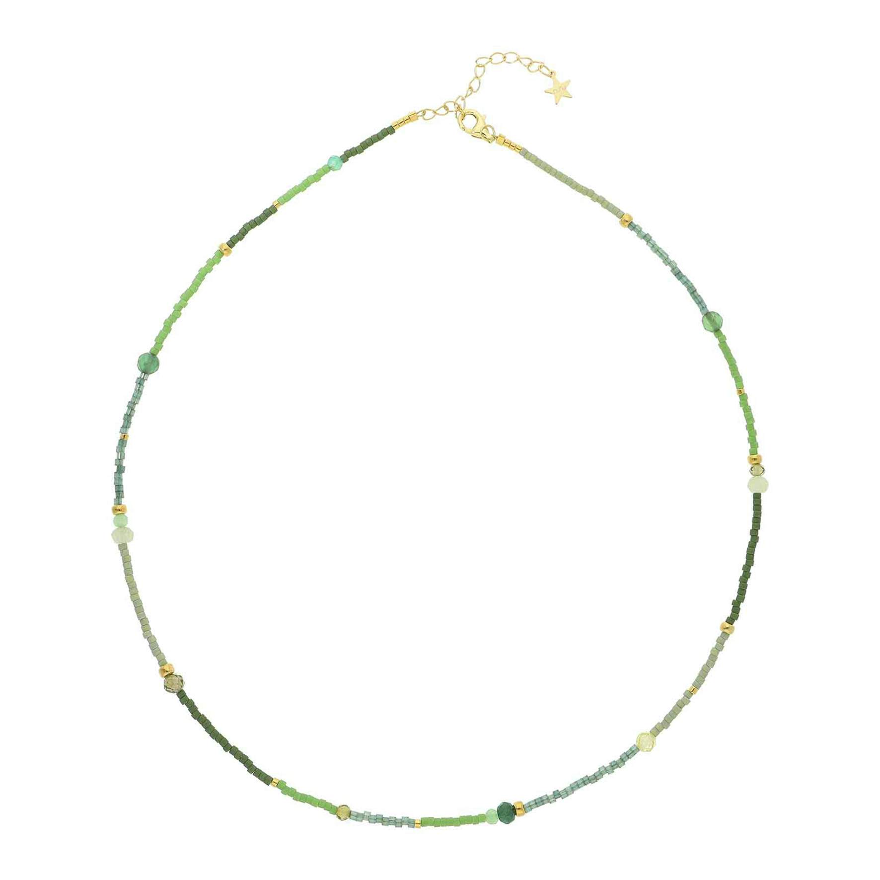 Ulrikke Necklace Green fra Nuni Copenhagen i Forgyldt-Sølv Sterling 925