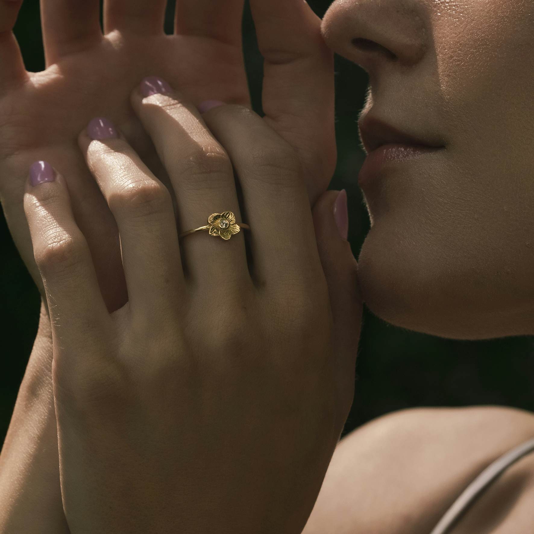 Rosa Ring fra Izabel Camille i Forgylt-Sølv Sterling 925