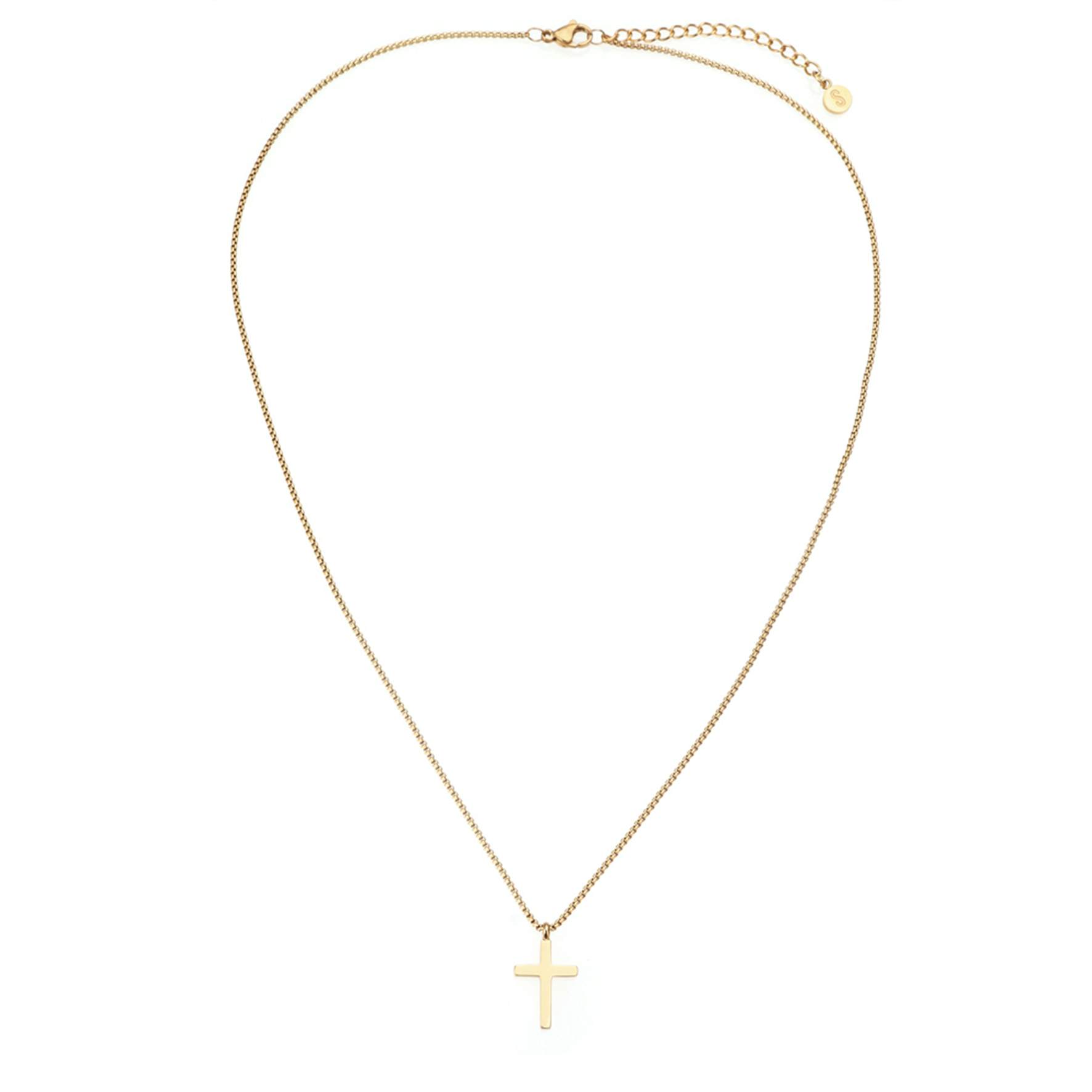 Cross Necklace Small from SAMIE in Goldplated Stainless steel