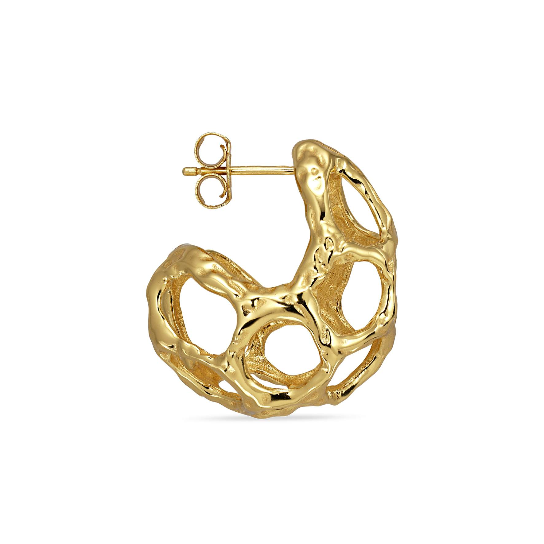 Chunky Space Earring Left from Jane Kønig in Goldplated-Silver Sterling 925