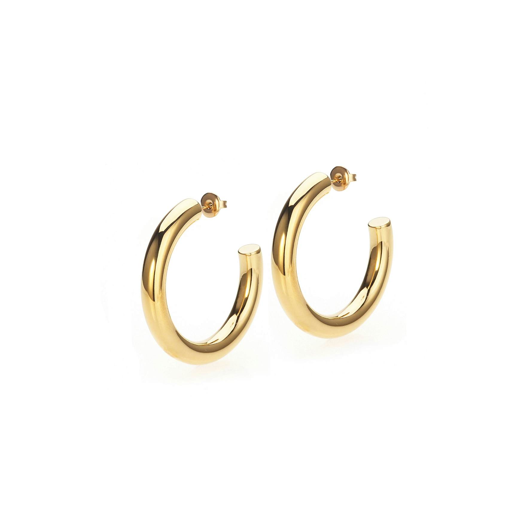 Aura Large Hoops from Sistie 2nd in Goldplated Stainless steel