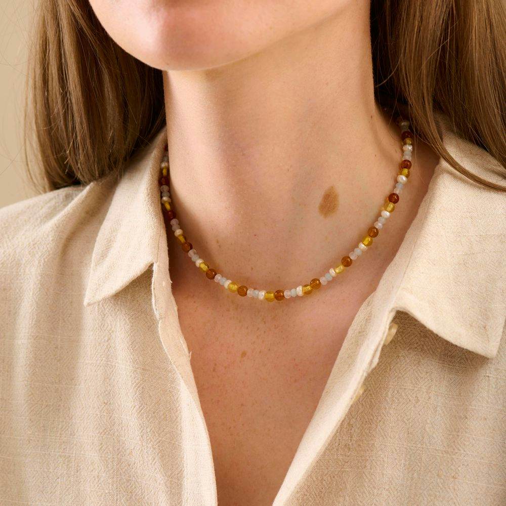 Amber Glow Necklace from Pernille Corydon in Silver Sterling 925