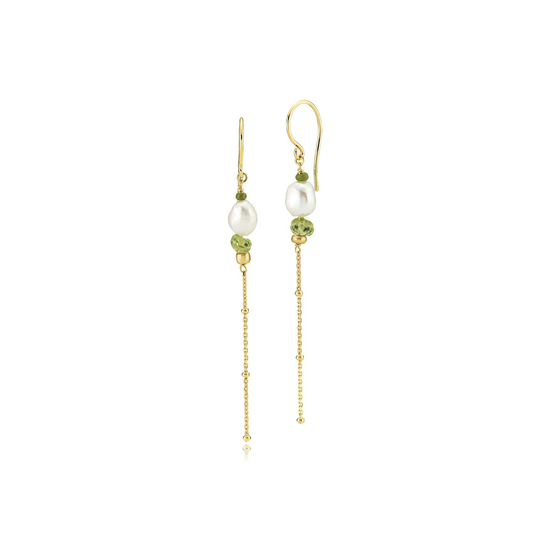 Beach Earrings Green With Pearl