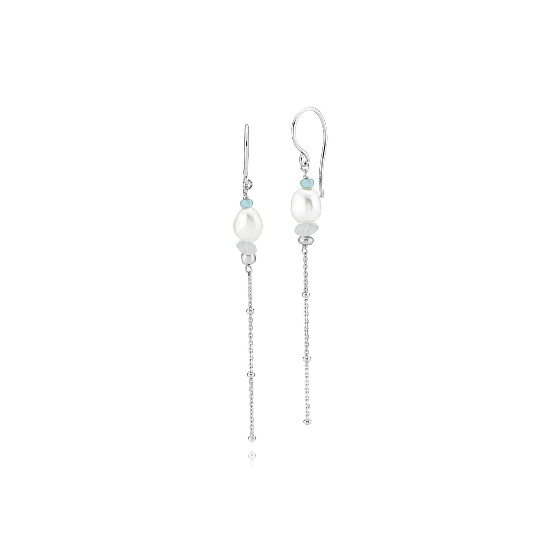 Beach Earrings Blue With Pearl from Sistie in Silver Sterling 925