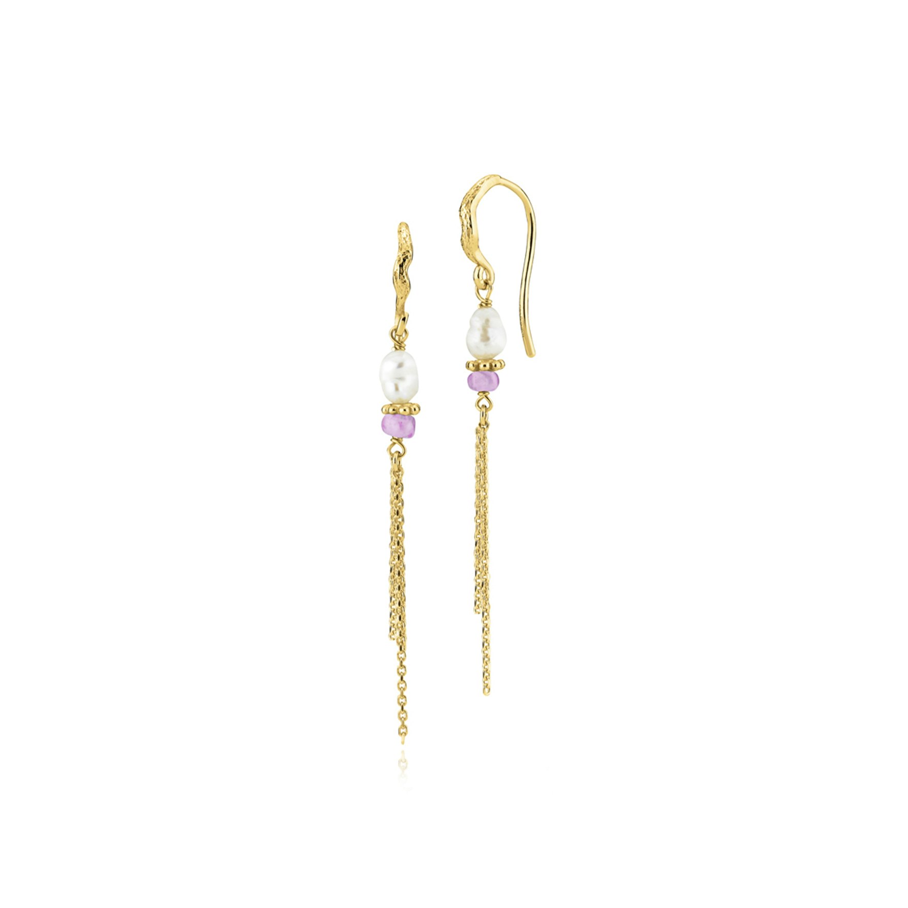 Betty Earrings Pink van Sistie in Verguld-Zilver Sterling 925
