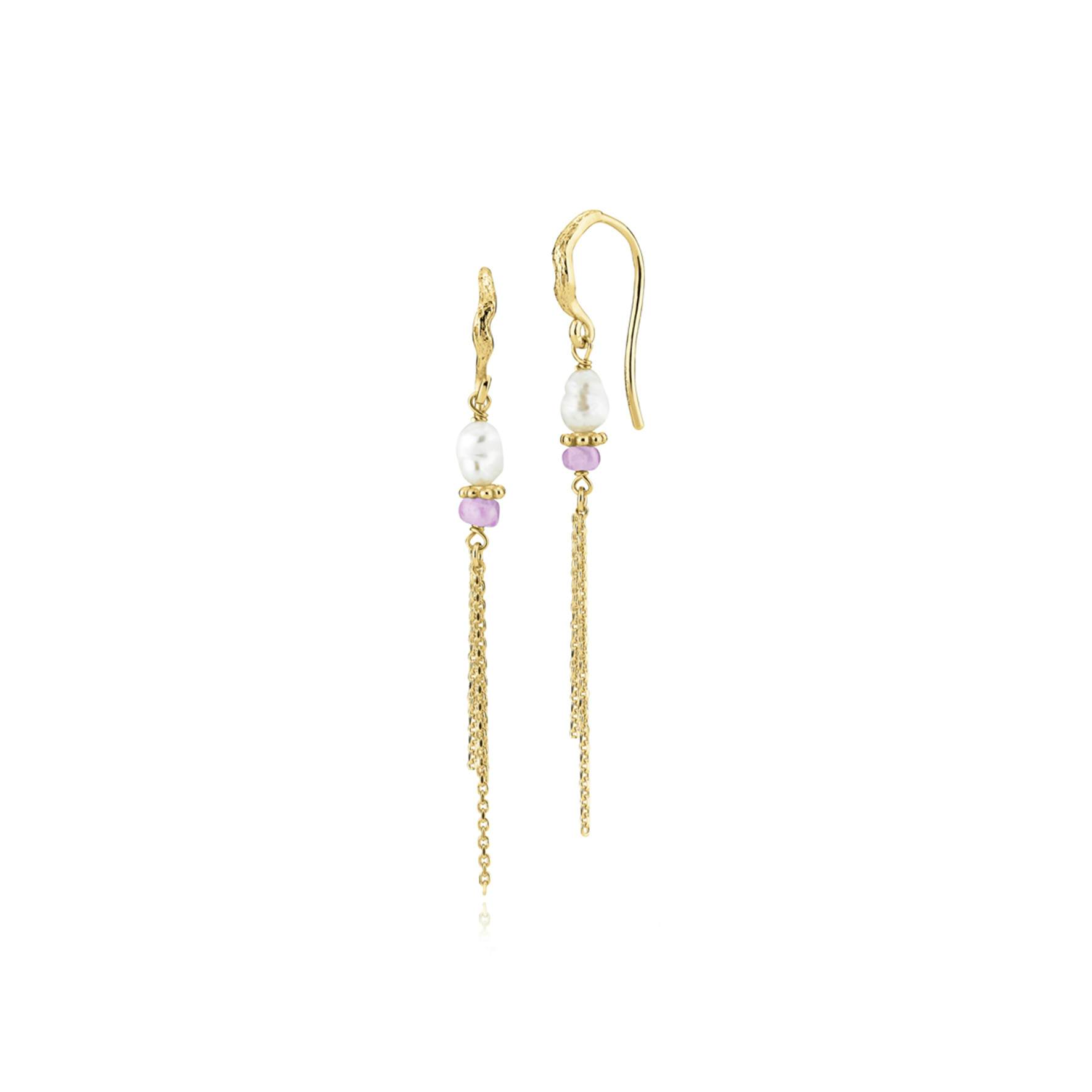 Betty Earrings Pink från Sistie i Förgyllt-Silver Sterling 925