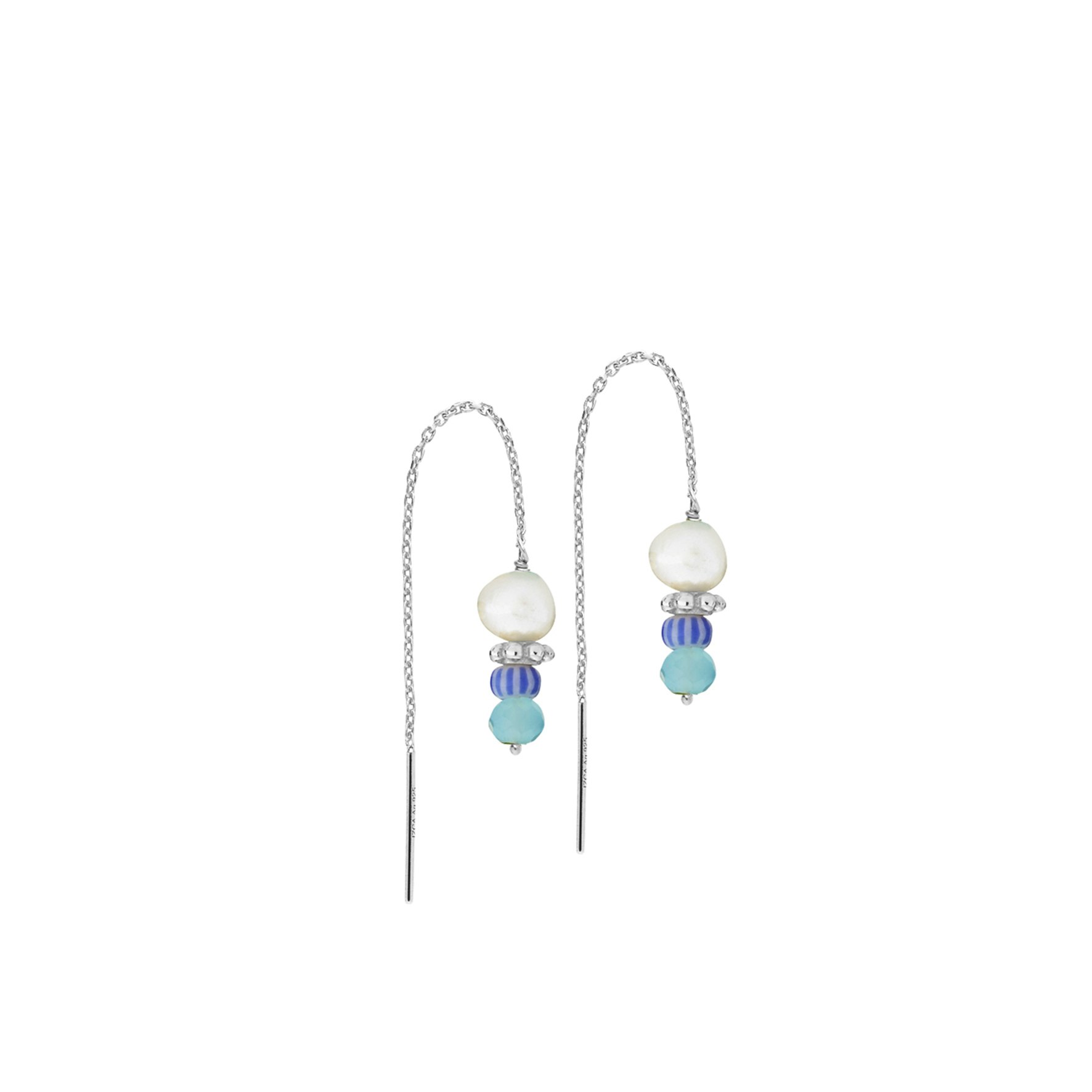 Simona Blue Earchains fra Sistie i Sølv Sterling 925