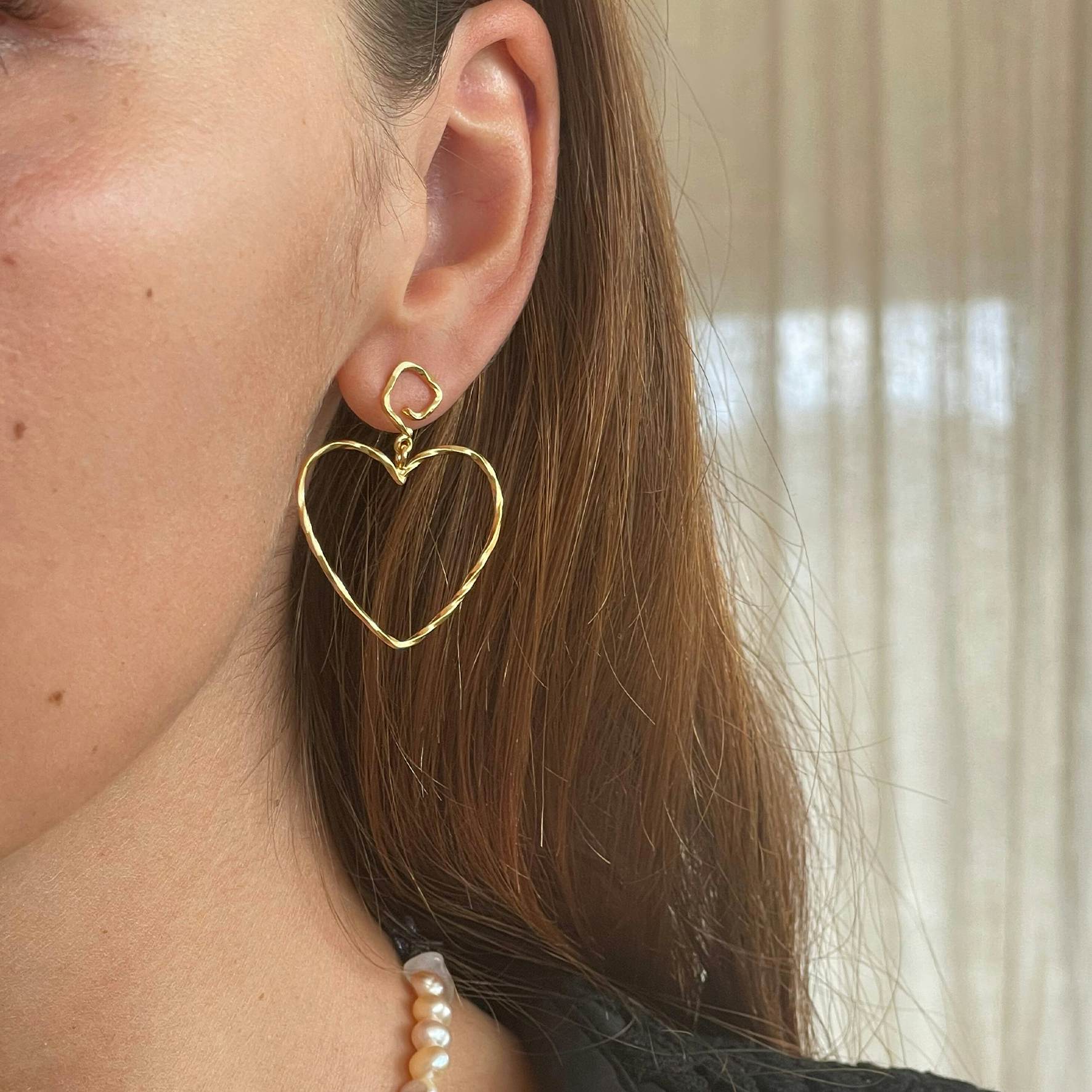 Funky Heart Earring von STINE A Jewelry in Vergoldet-Silber Sterling 925