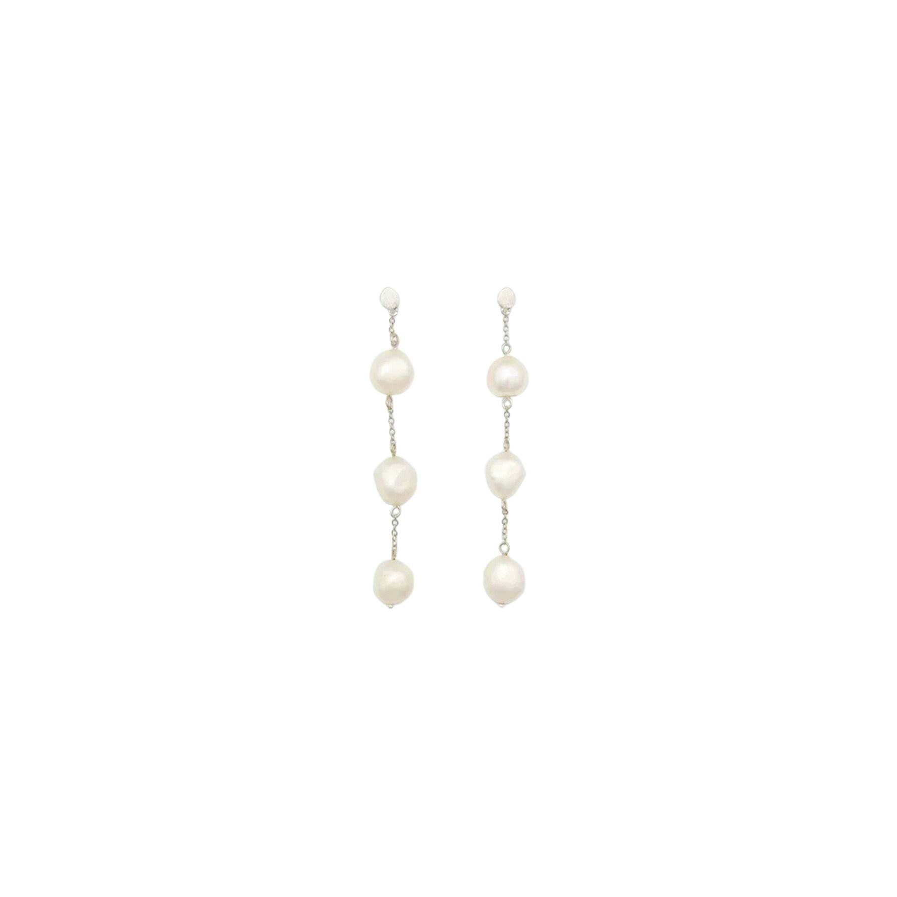 3-Pearls Earchains van Sorelle Jewellery in Zilver Sterling 925