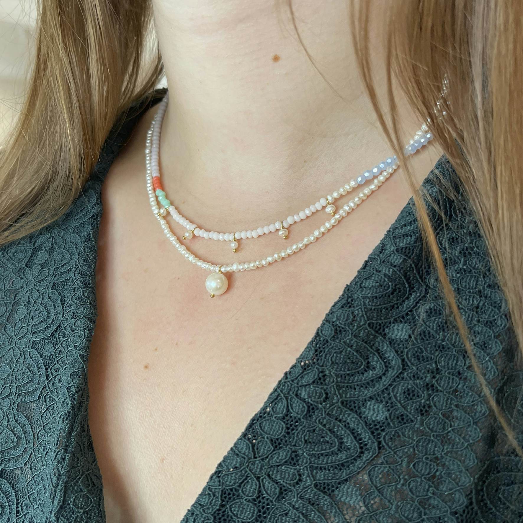 Heavenly Pearl Dream Necklace Classy von STINE A Jewelry in Vergoldet-Silber Sterling 925