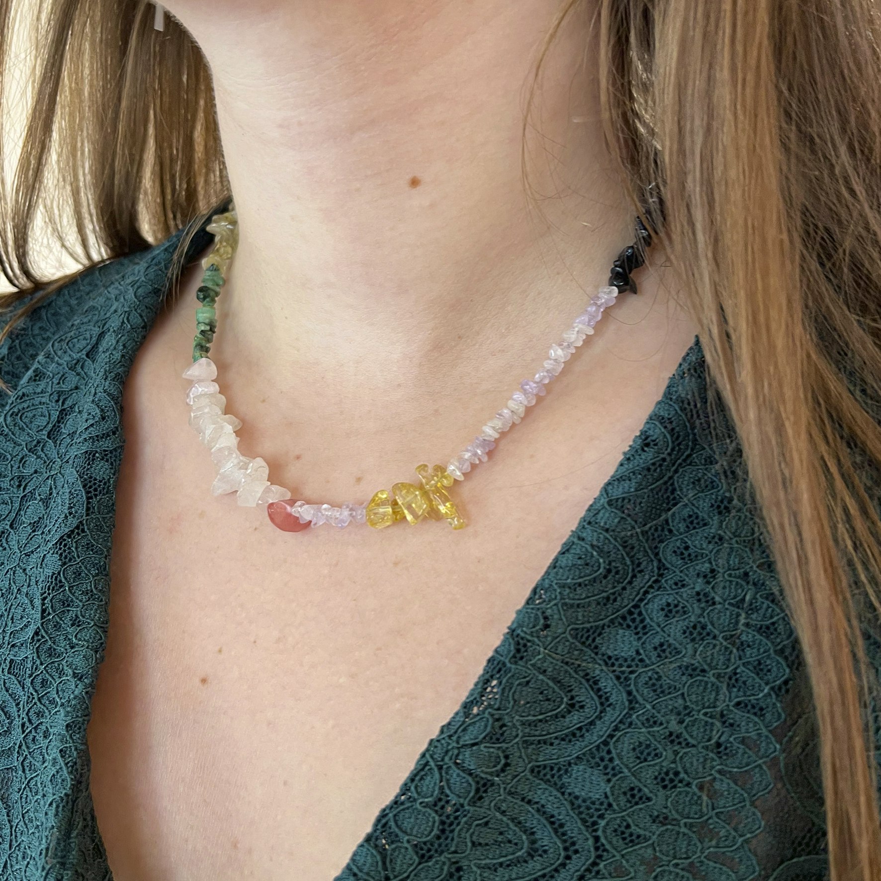 Crispy Coast Necklace - Pacific Colors With Pearls & Gemstones