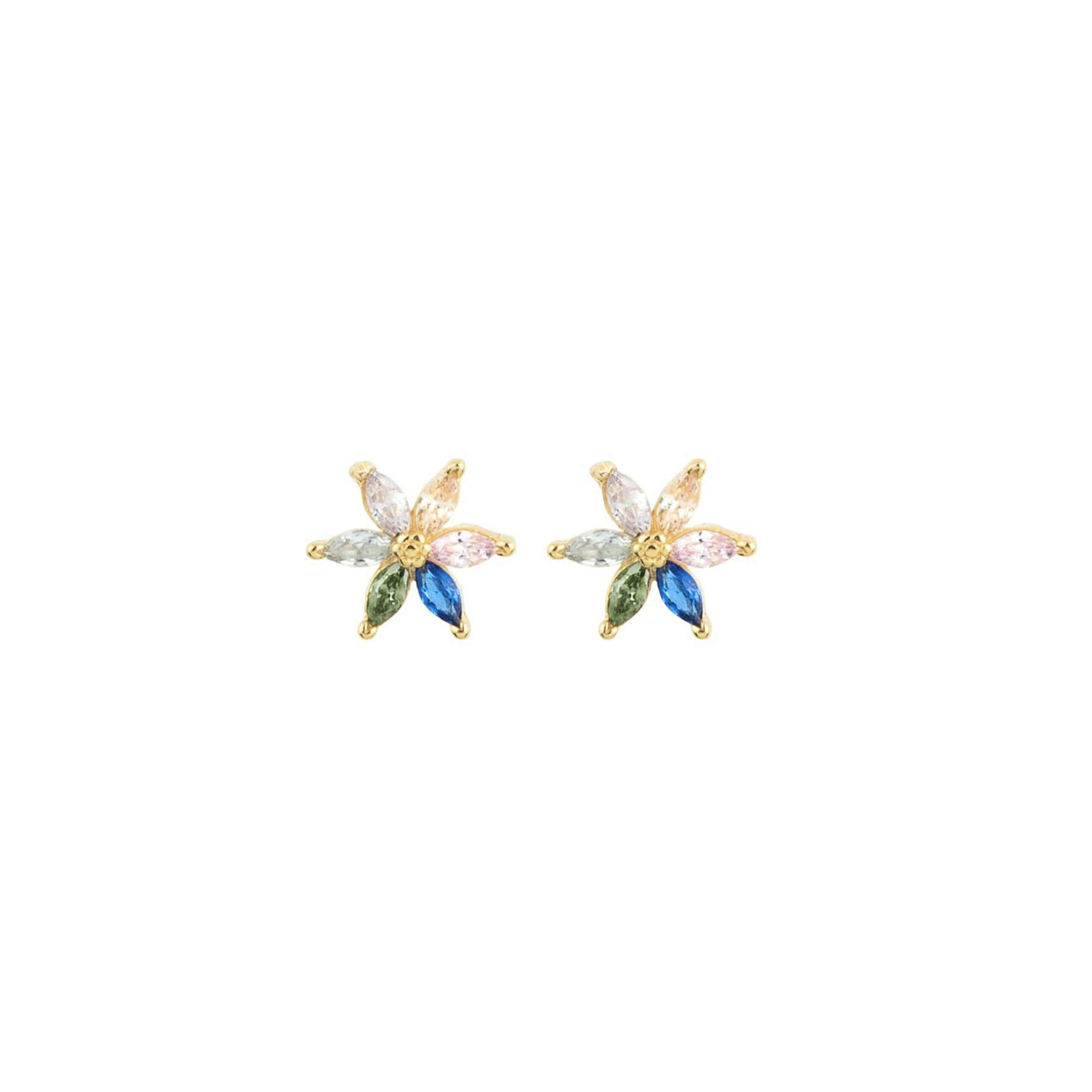 Aura Iridescence Earsticks from House Of Vincent in Goldplated-Silver Sterling 925