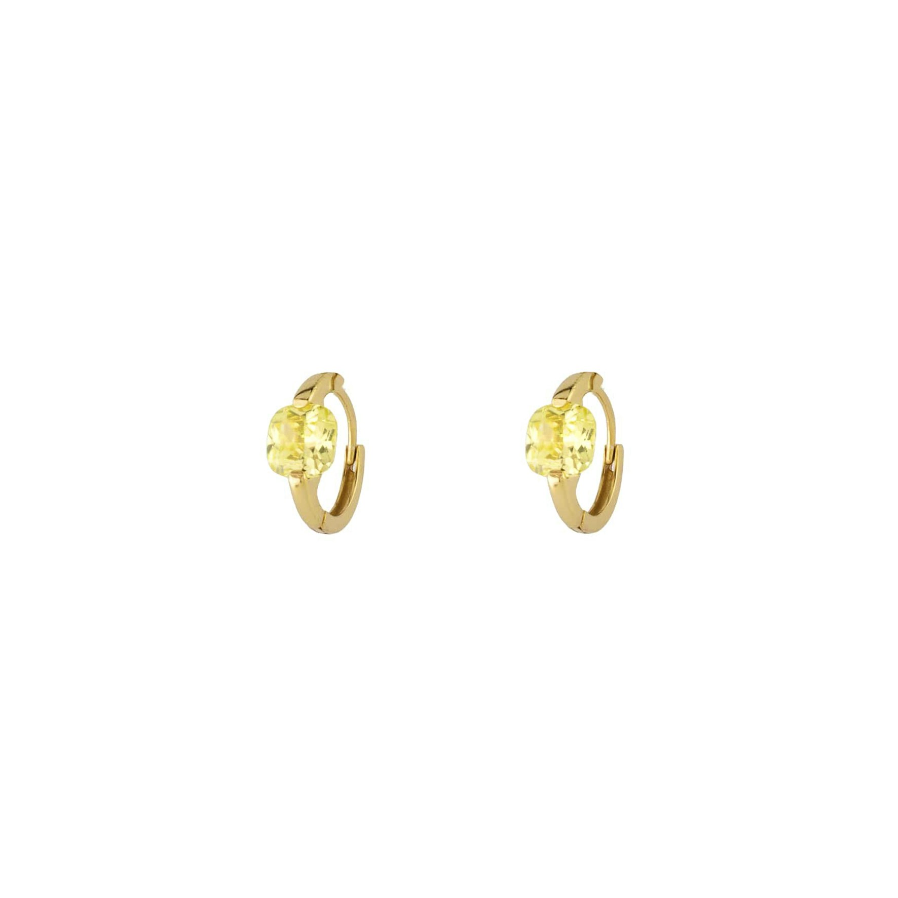 Iris Hoop Earrings Light Green Gilded from House Of Vincent in Goldplated Silver Sterling 925