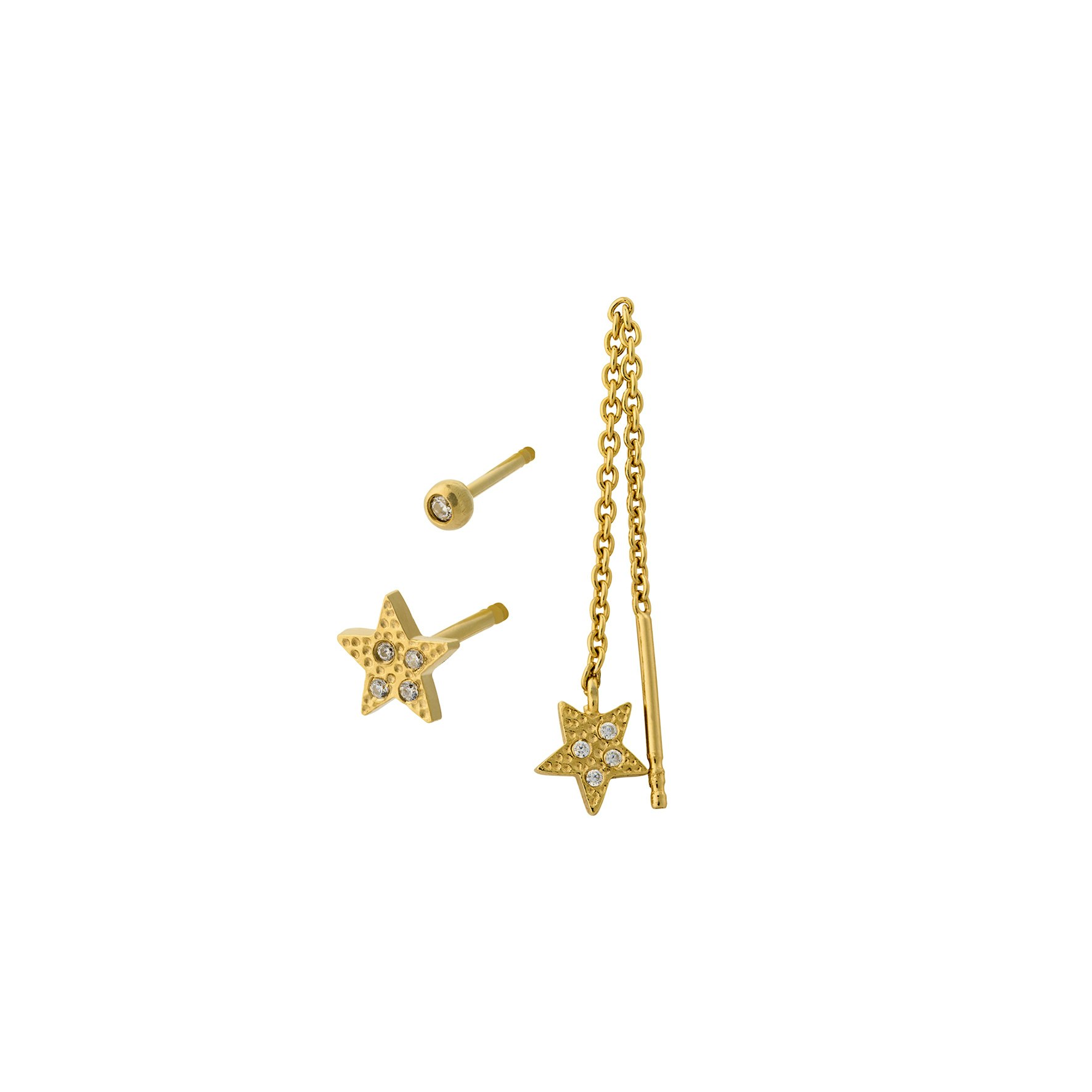 Sparkling Star Earring Box fra Pernille Corydon i Forgyldt-Sølv Sterling 925