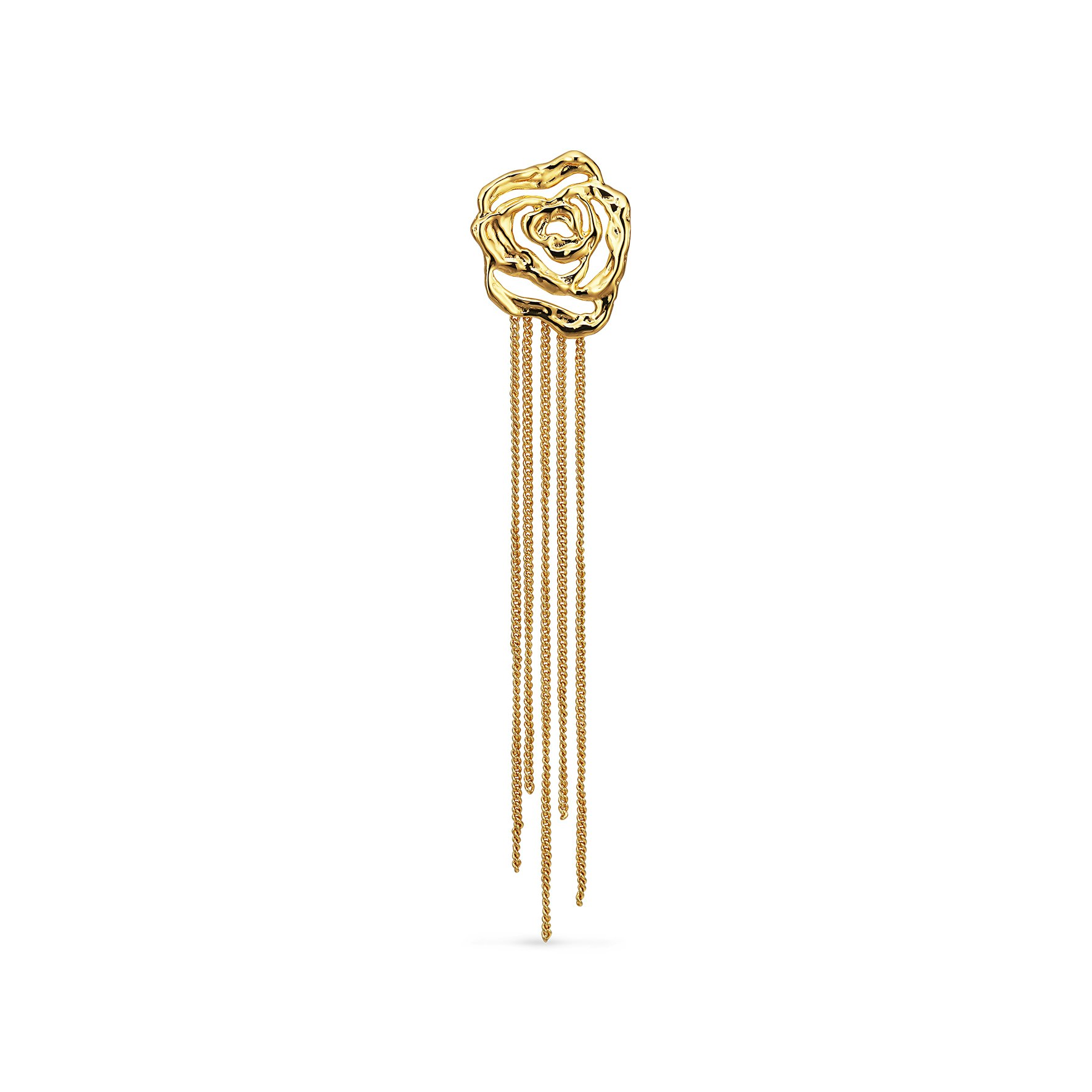 Rose Chain Earring Right van Jane Kønig in Verguld-Zilver Sterling 925
