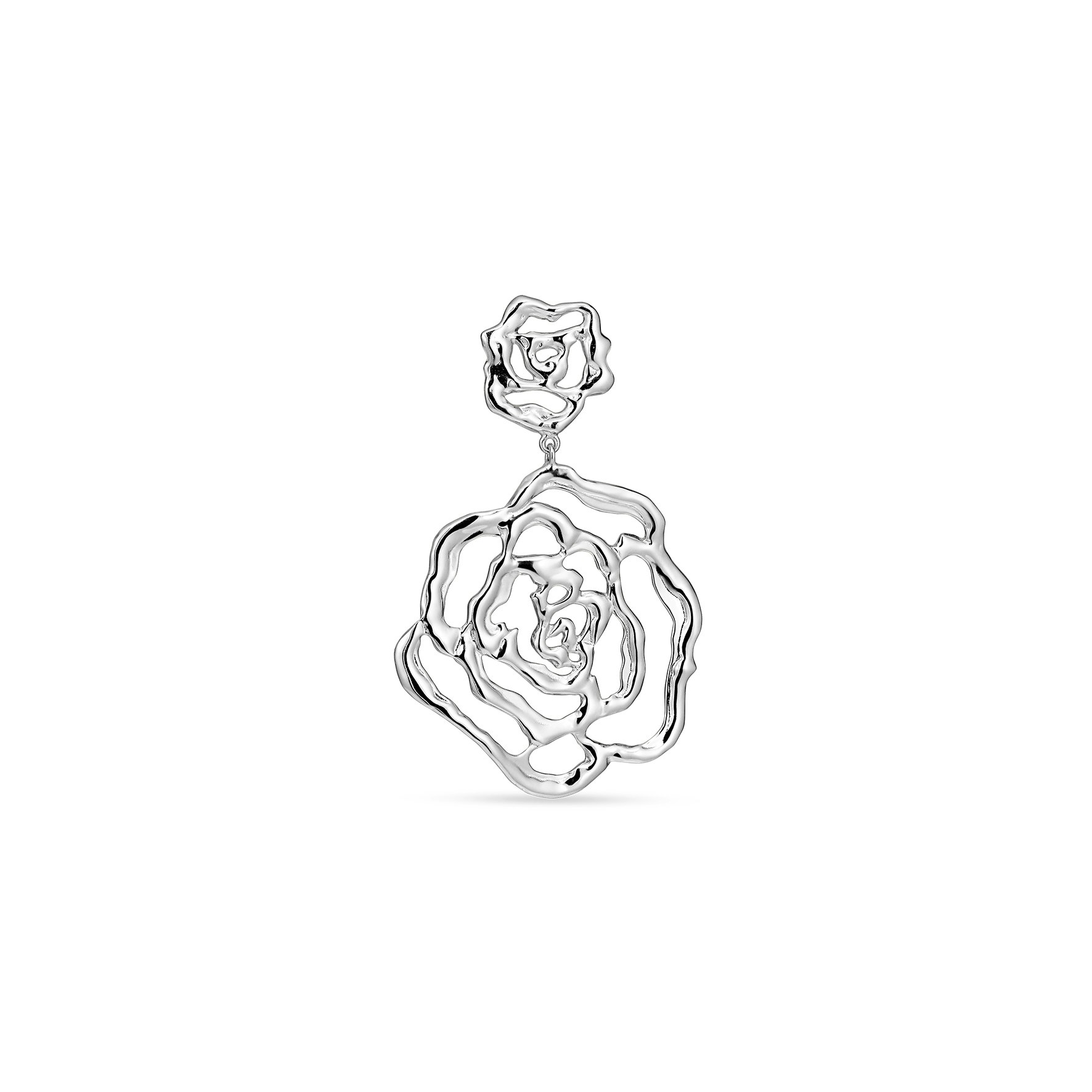 Double Rose Earring Left från Jane Kønig i Silver Sterling 925
