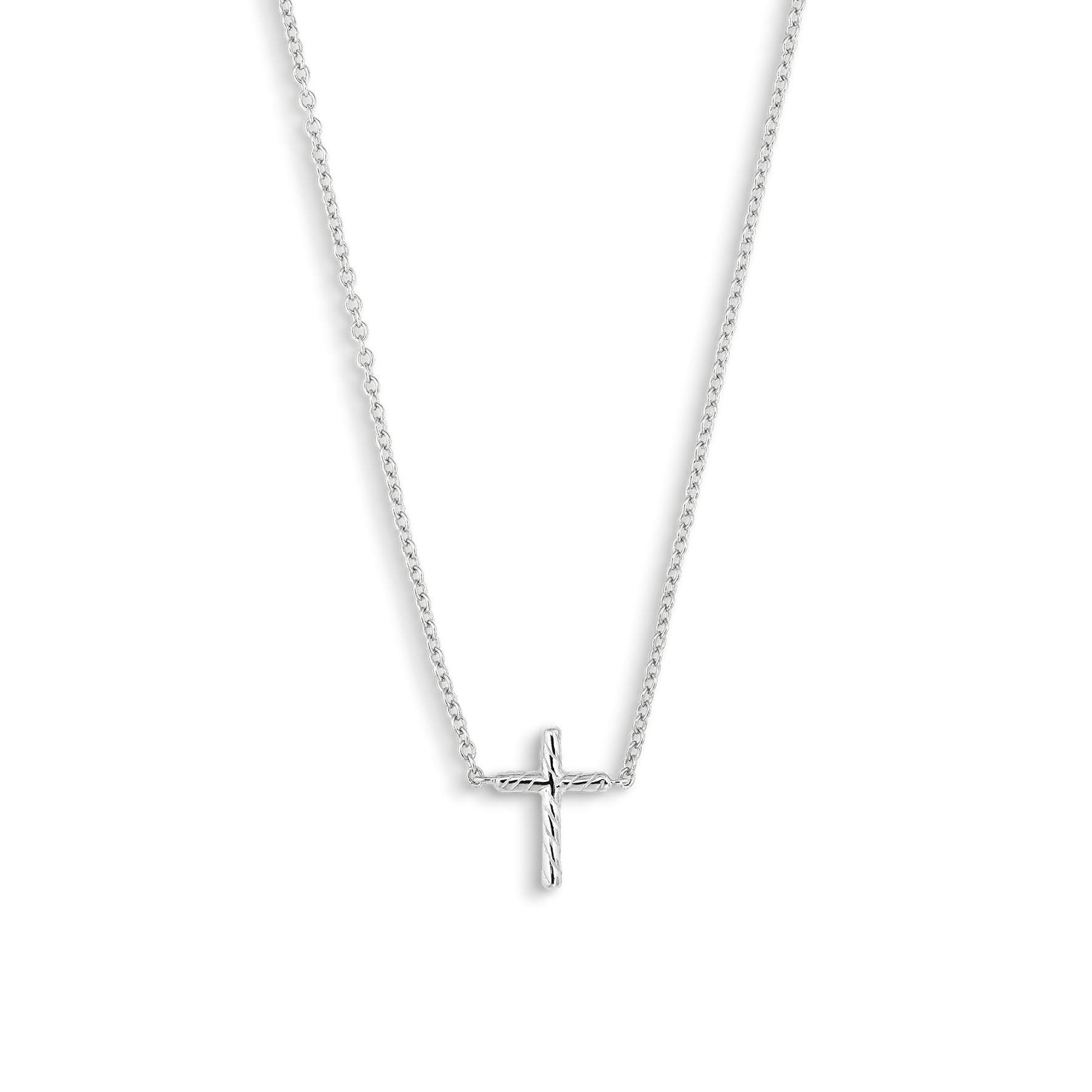Cross Necklace von Jane Kønig in Silber Sterling 925