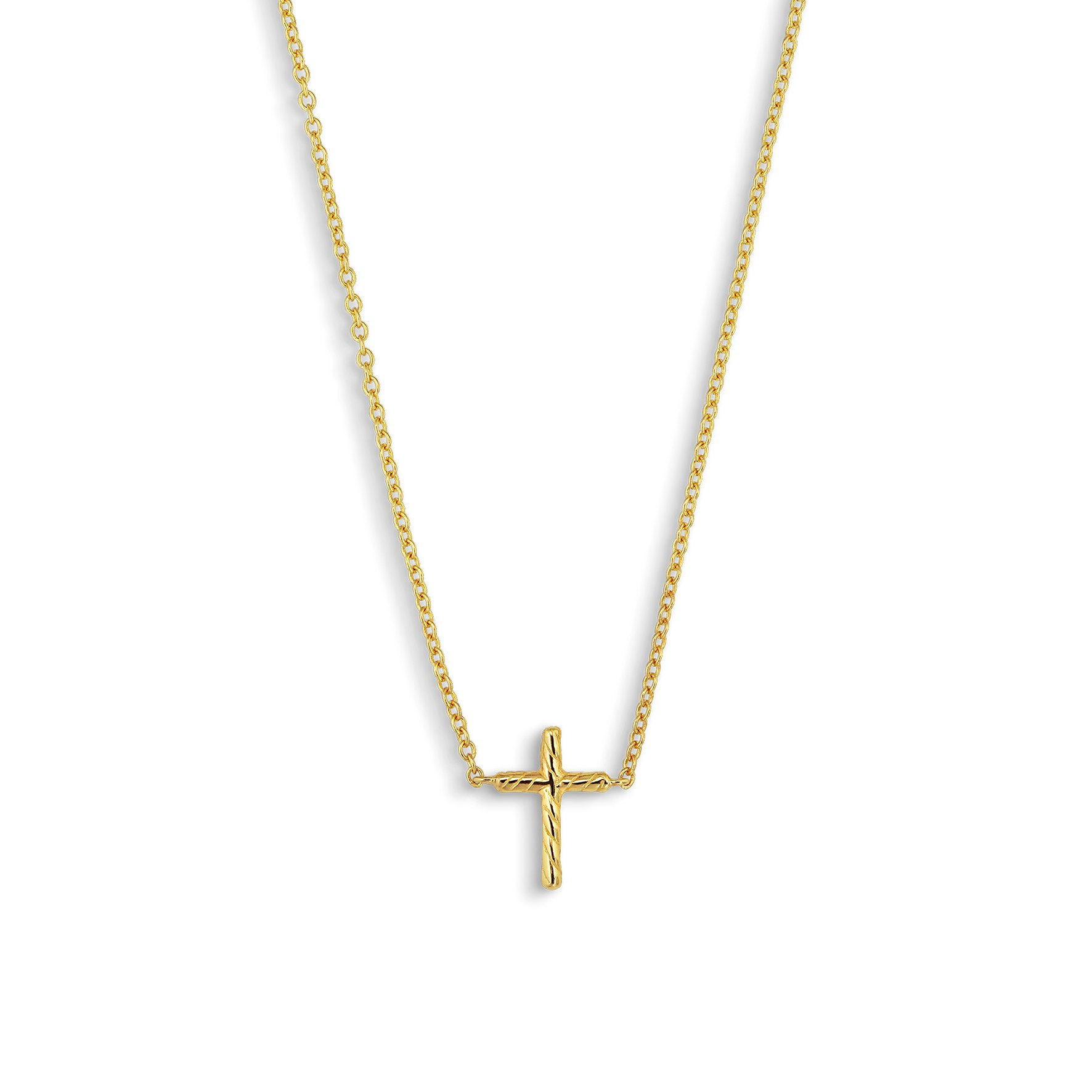 Cross Necklace van Jane Kønig in Verguld-Zilver Sterling 925
