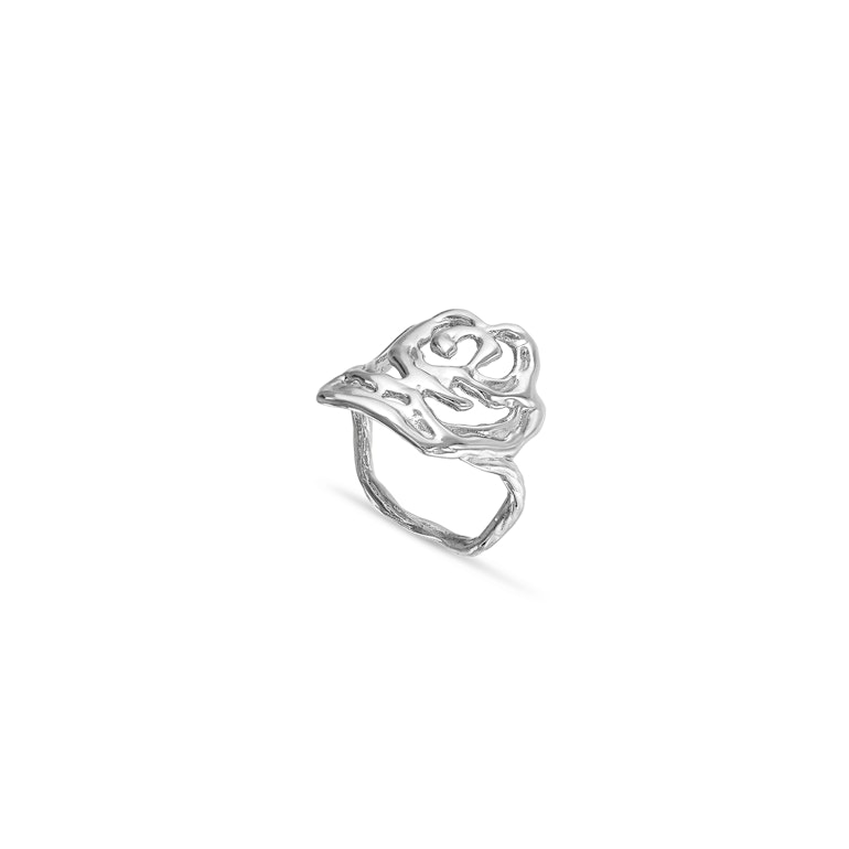 Big Rose Ring von Jane Kønig in Vergoldet-Silber Sterling 925