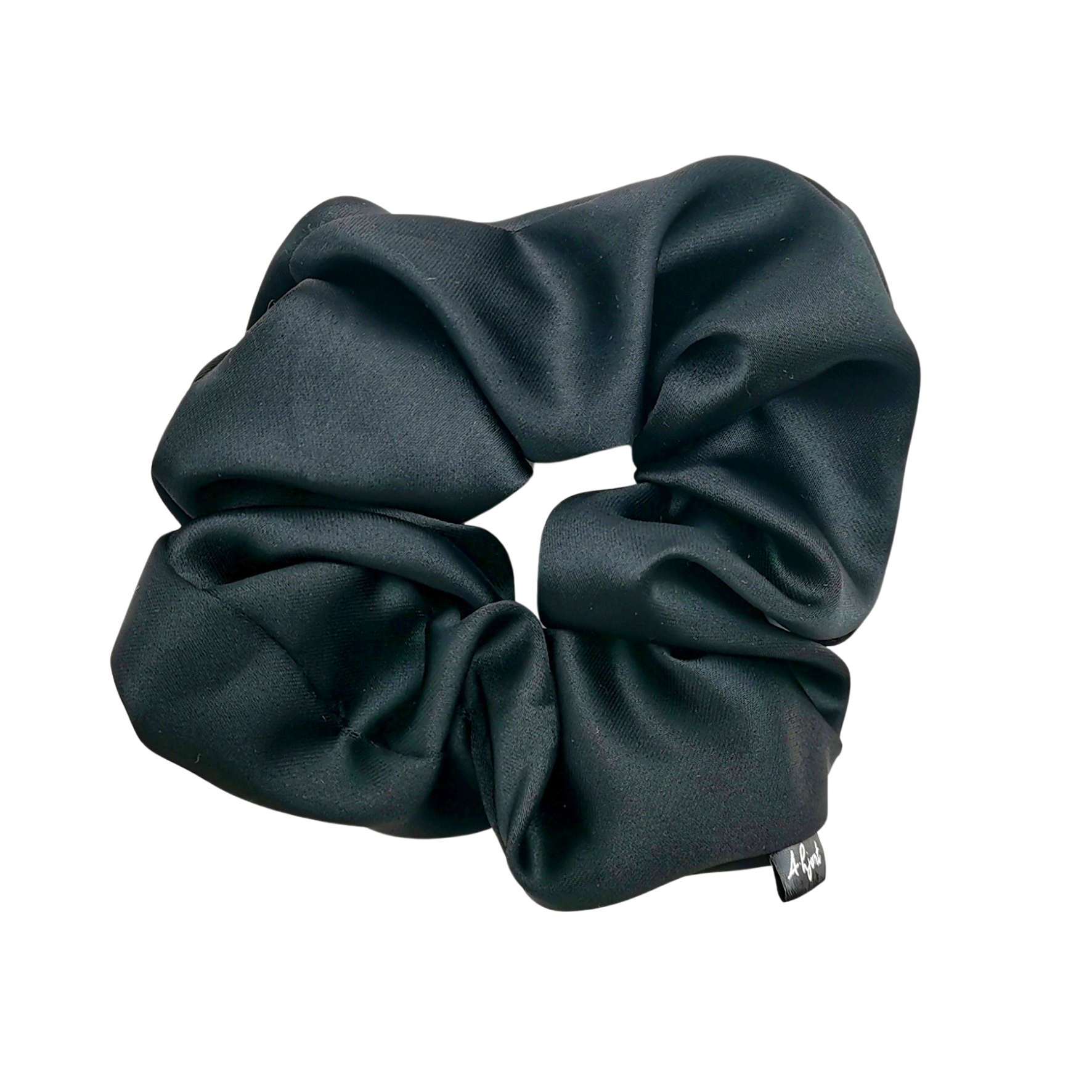 Hair Scrunchie Black Satin van A-Hjort Jewellery in Satijn