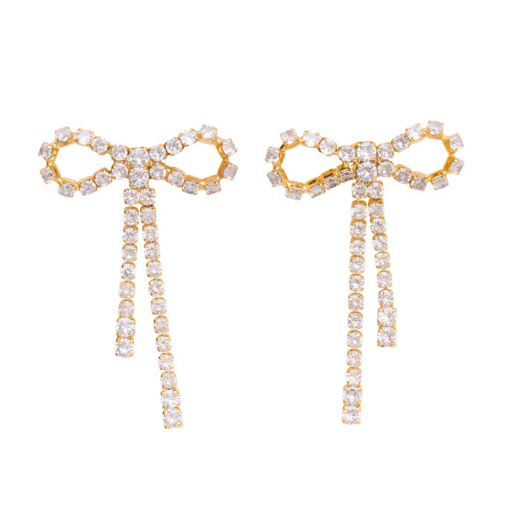 Arco Large Crystal Earrings fra Pico i Forgyldt Messing