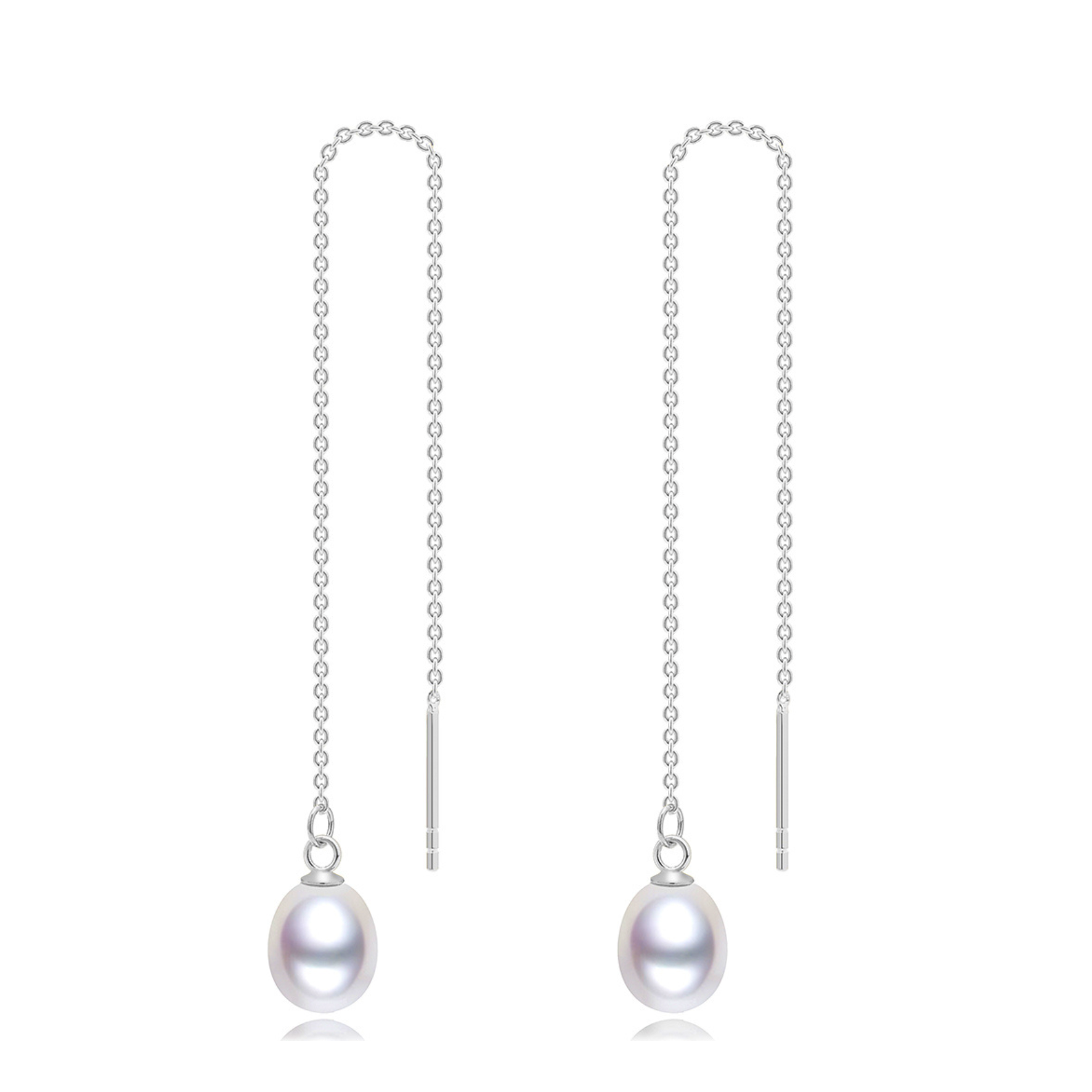 Katja Pearl Earchains z A-Hjort Jewellery v Stříbro Sterling 925