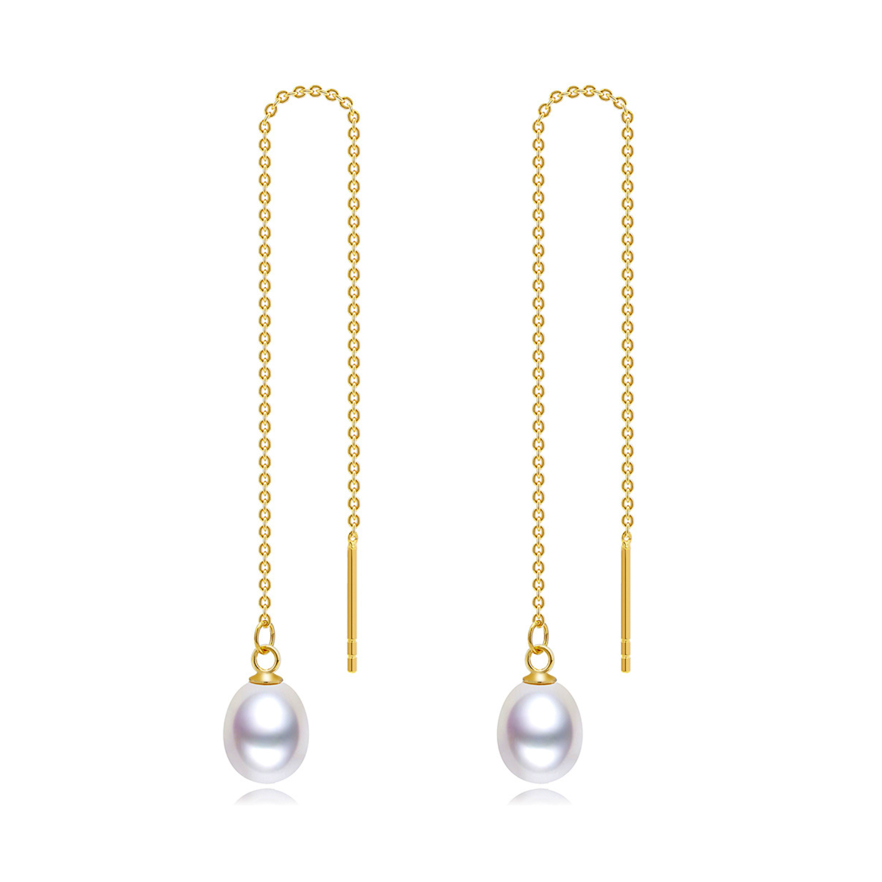 Katja Pearl Earchains z A-Hjort Jewellery v Pozlacené stříbro sterling 925