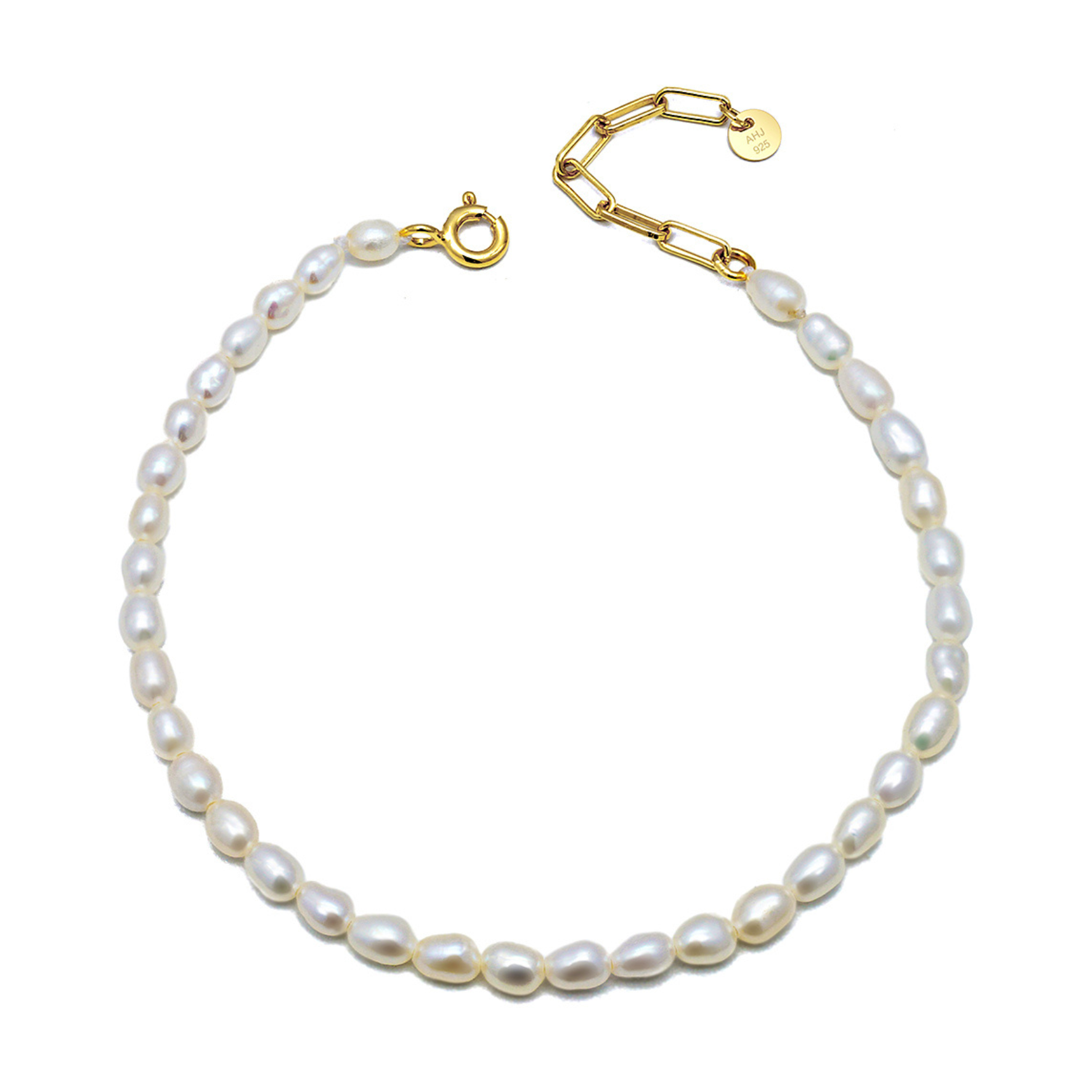 Michelle Pearl Bracelet von A-Hjort Jewellery in Vergoldet-Silber Sterling 925