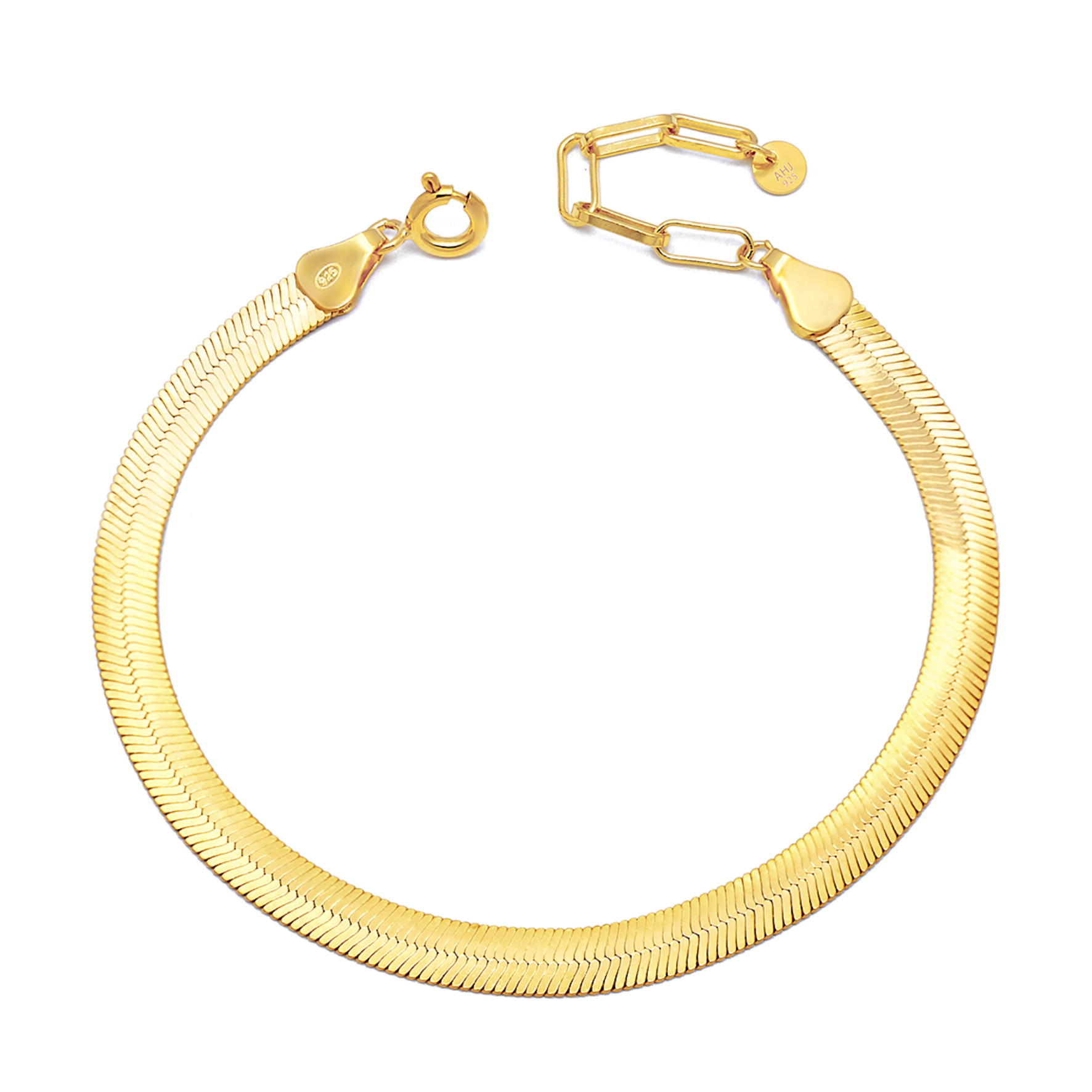 Fie Snake Bracelet van A-Hjort Jewellery in Verguld-Zilver Sterling 925
