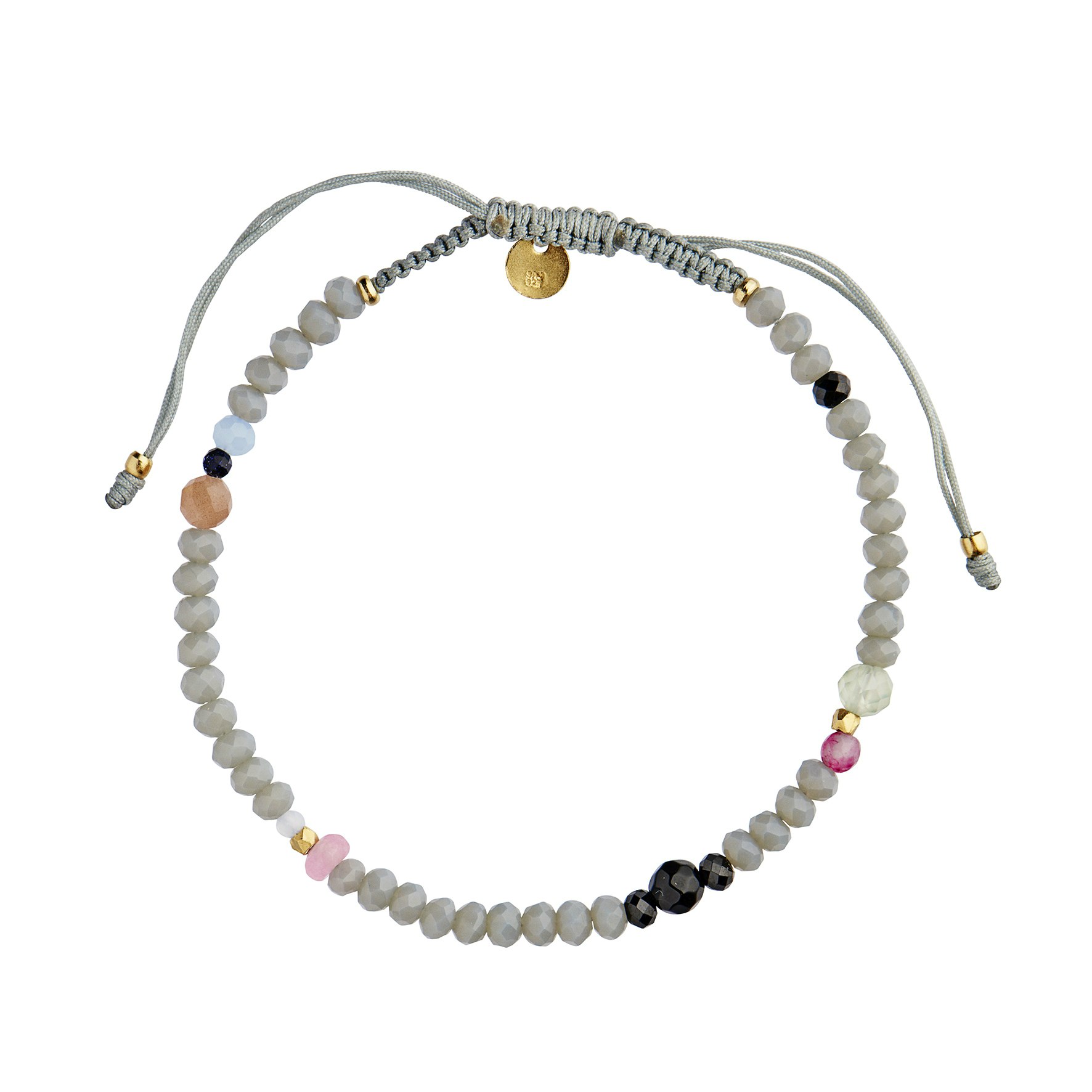 Color Crush Bracelet New York Mix & Grey Ribbon fra STINE A Jewelry i Nylon