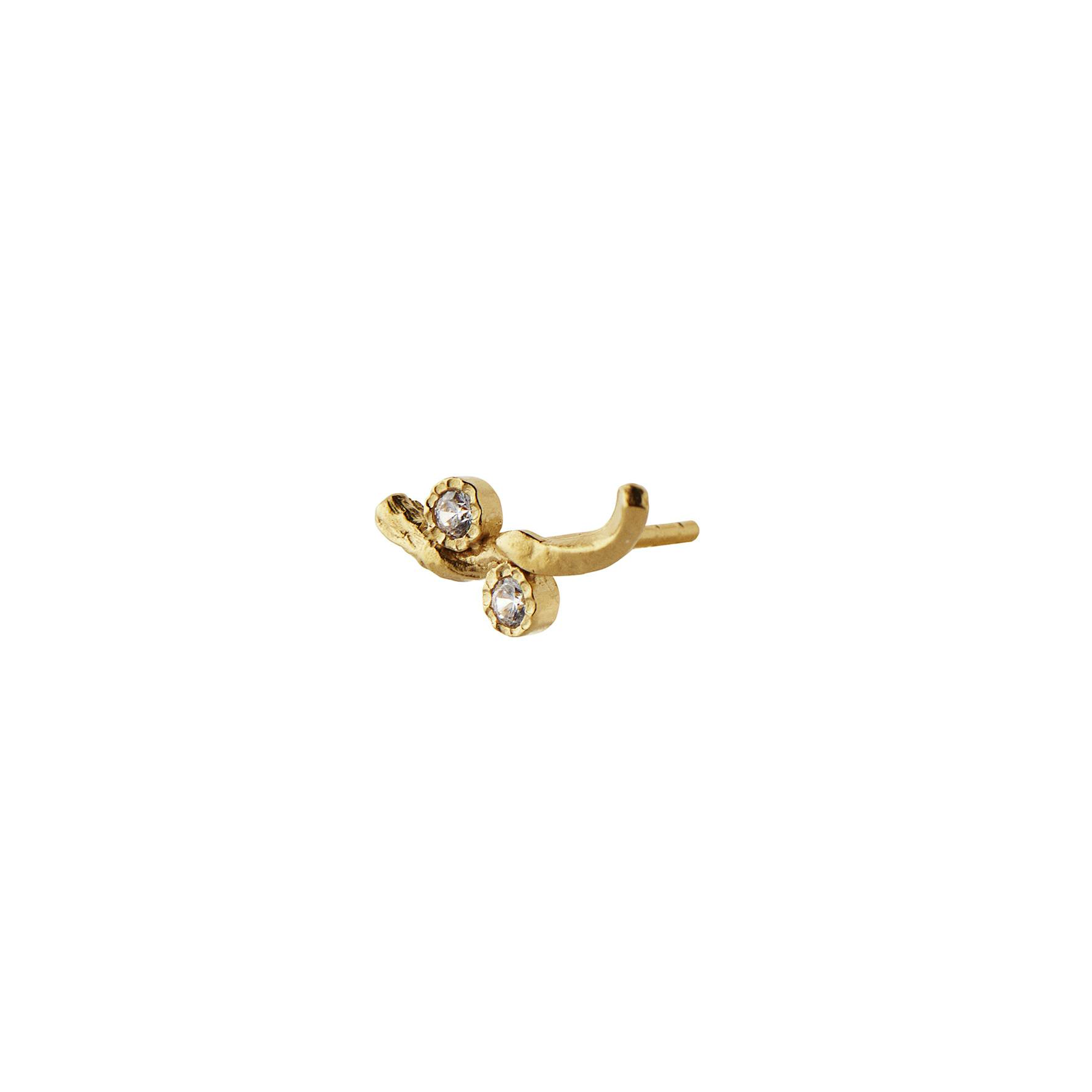 Flow Earring With Two Stones from STINE A Jewelry in Goldplated-Silver Sterling 925