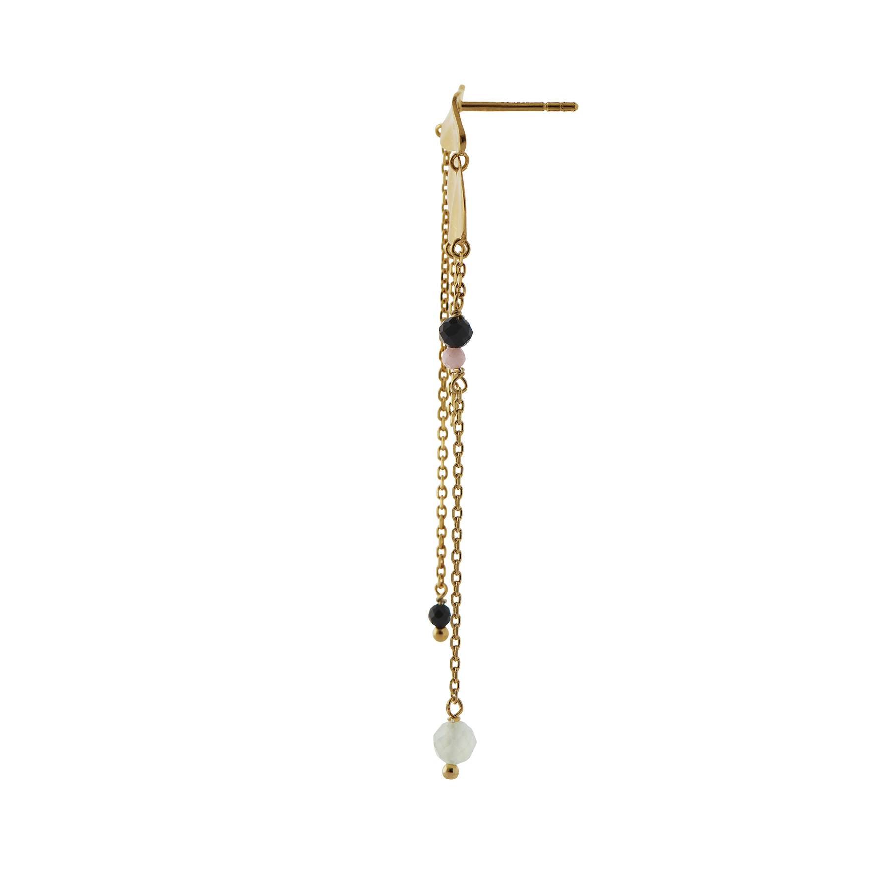 Festive Clear Sea Earring With Chains & Stones from STINE A Jewelry in Goldplated-Silver Sterling 925