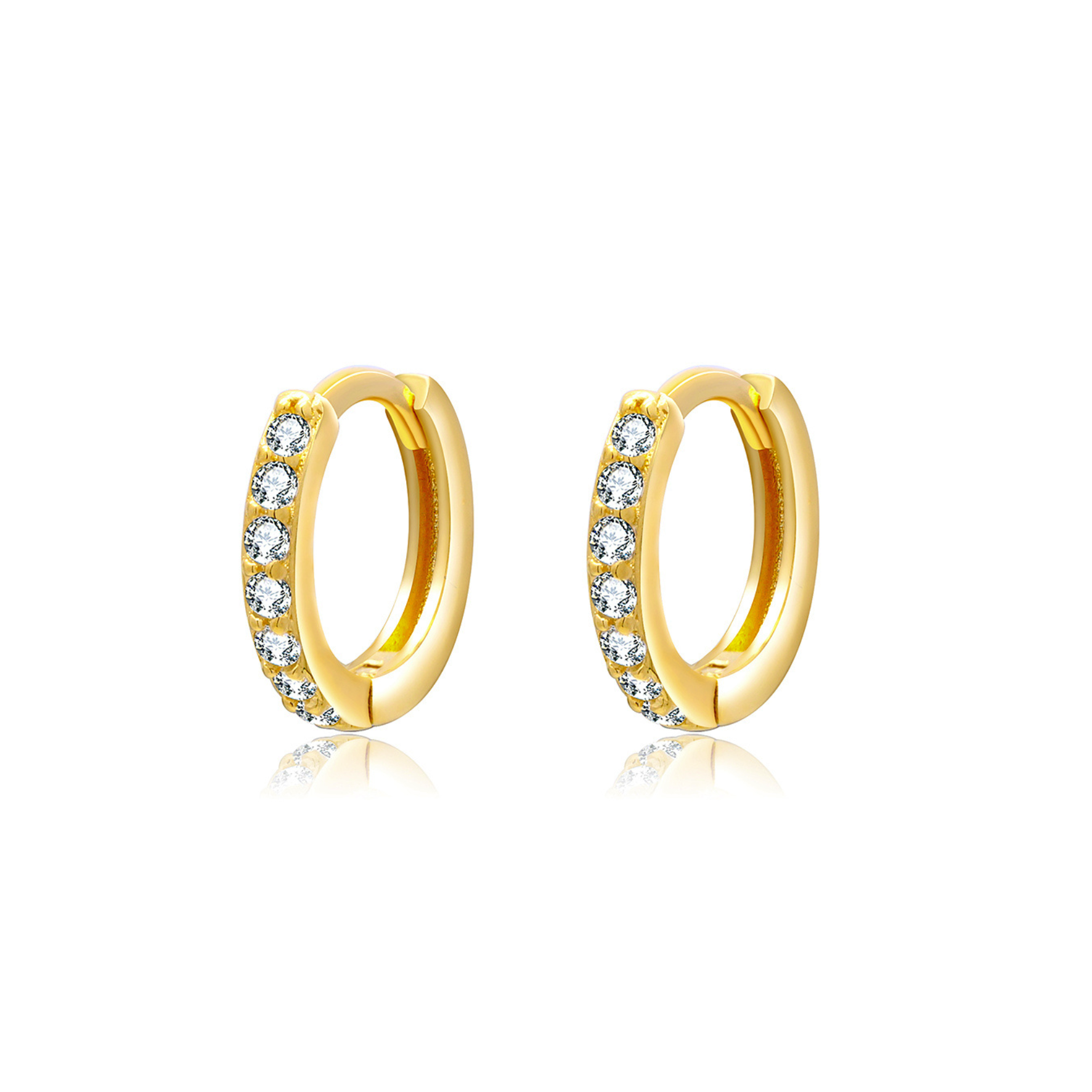 Anna Zircon Hoops from A-Hjort Jewellery in Goldplated Silver Sterling 925