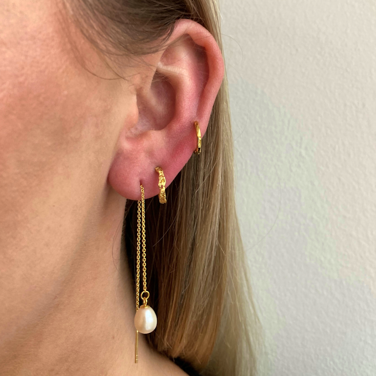 Katja Pearl Earchains from A-Hjort Jewellery in Goldplated Silver Sterling 925