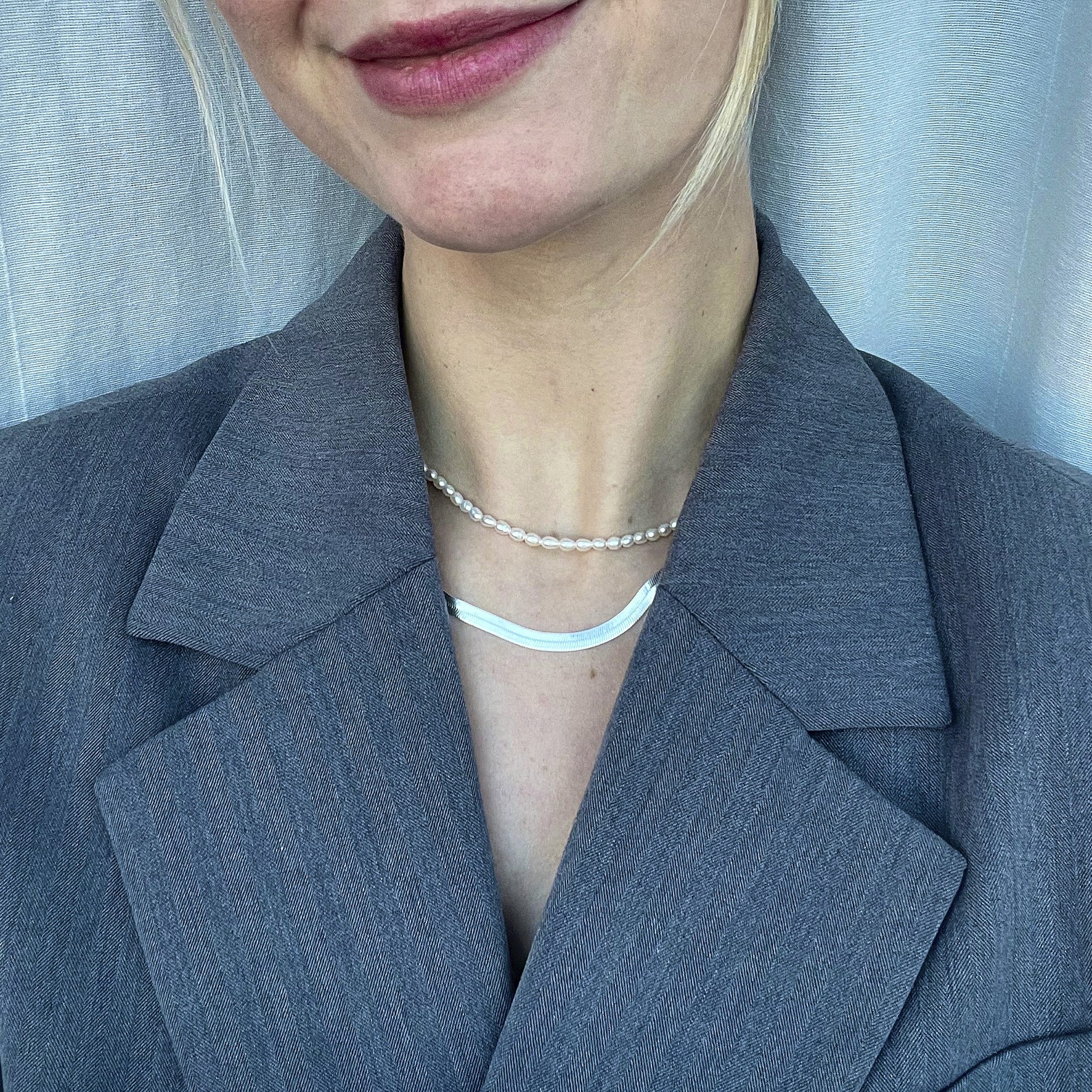 Michelle Pearl Necklace fra A-Hjort Jewellery i Sølv Sterling 925